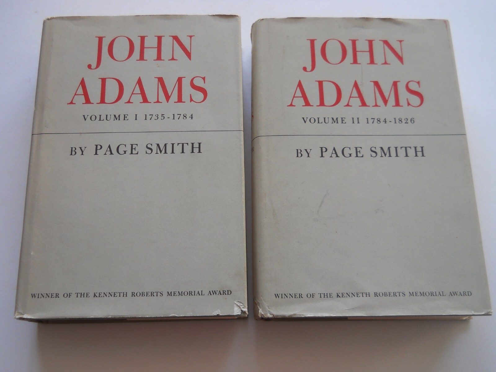 JOHN ADAMS 2 VOLUME SET PAGE SMITH, FIRST EDITION BCE 1962