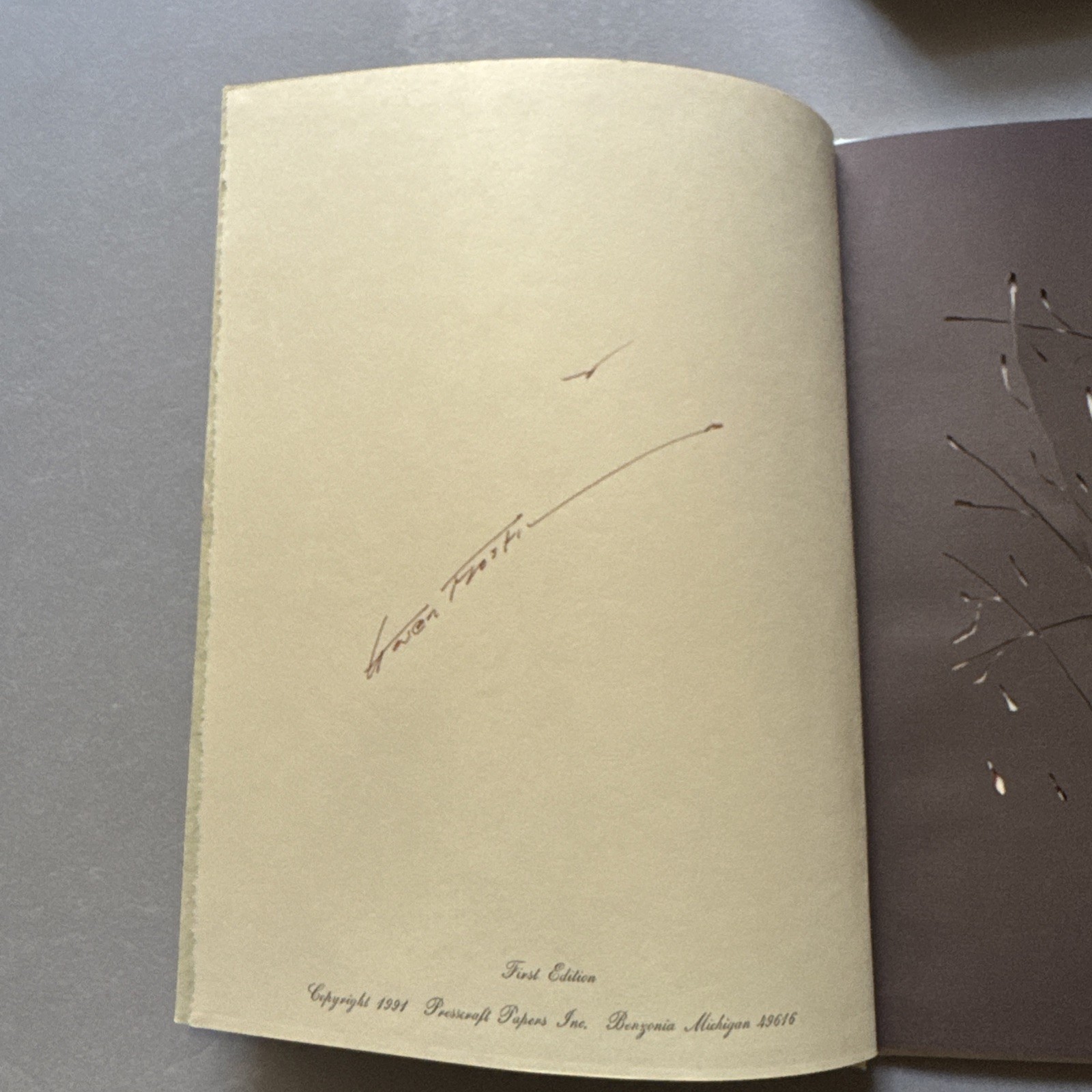 Signed 1st Ed Abysmal-Acumen Thoughts & Block Prints Gwen Frostic 1991 HC