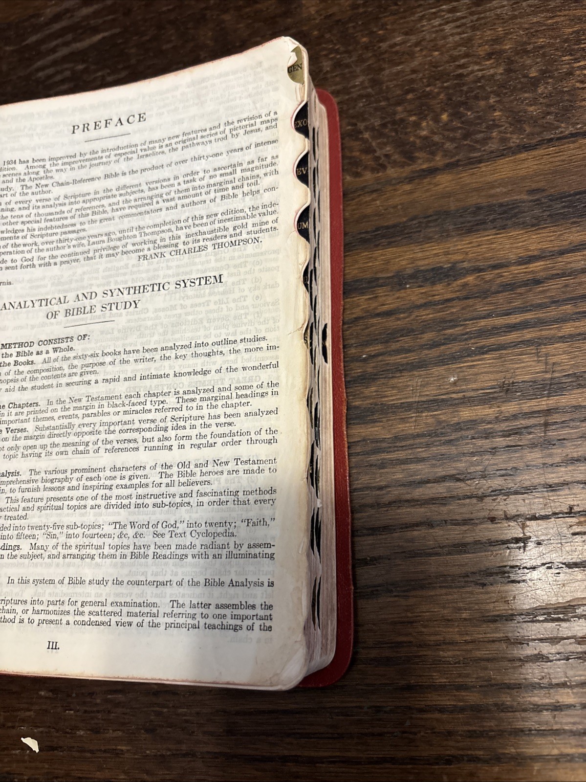 The New Chain Reference Bible Thompson B.B. Kirkbride Red Leather 1957 VINTAGE