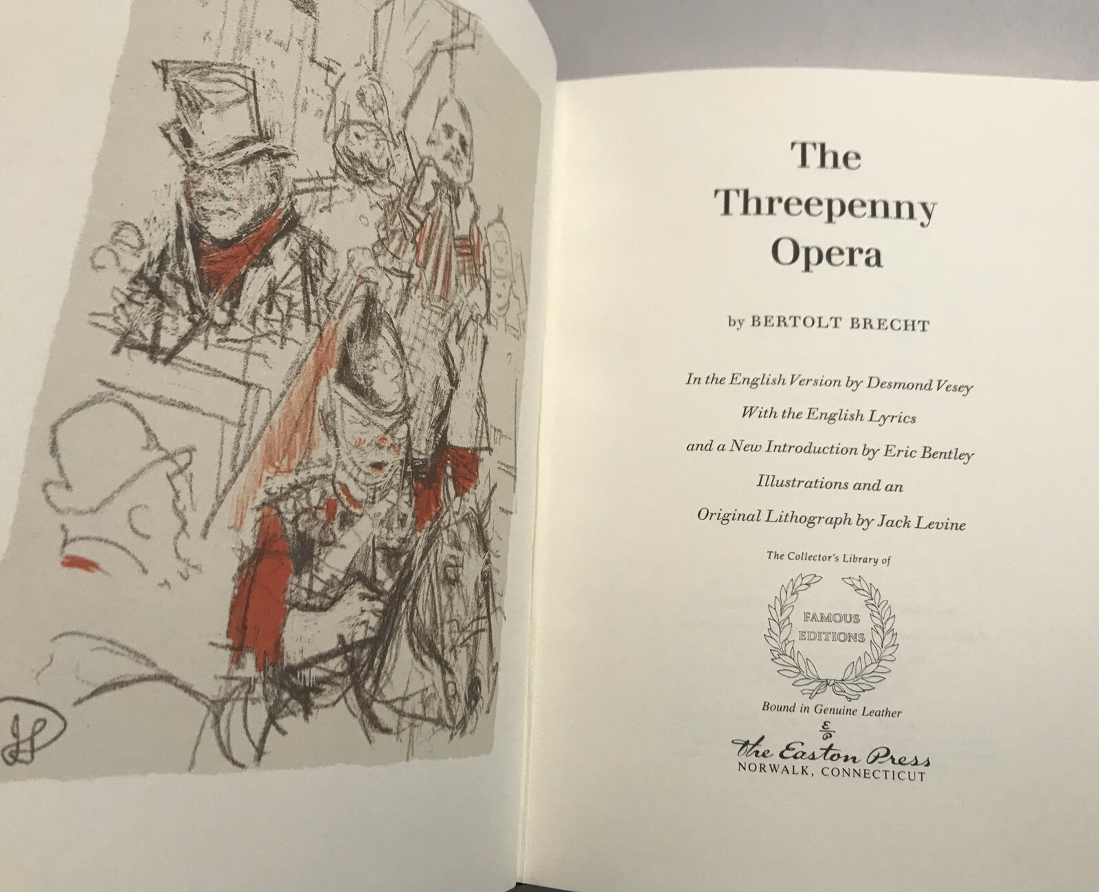 EASTON PRESS Bertolt Brecht THE THREEPENNY OPERA Famous Editions Leather PLAYS