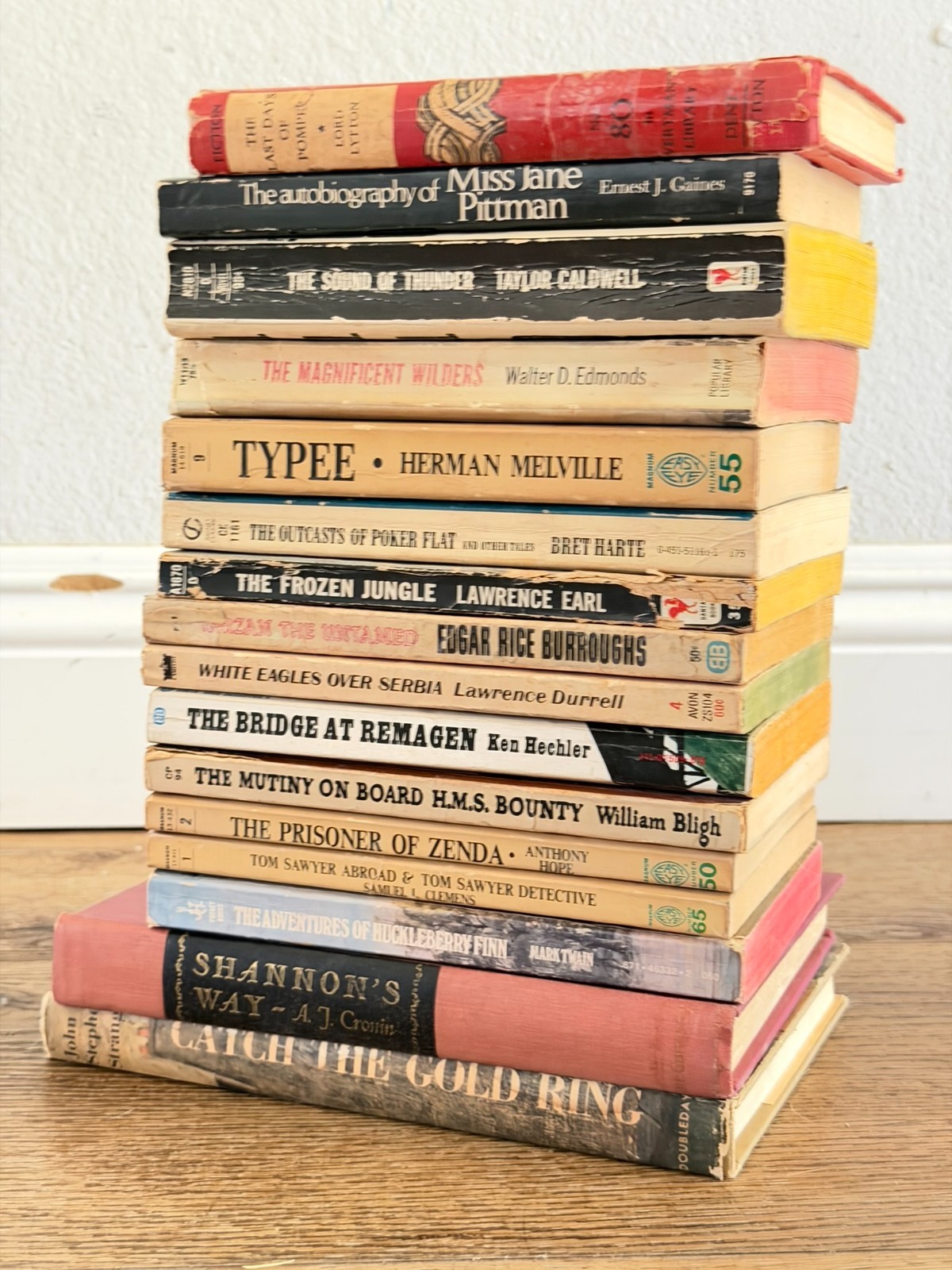 Vintage Classic Fiction Adventure Book Lot of 16 Twain Melville Burroughs Cronin