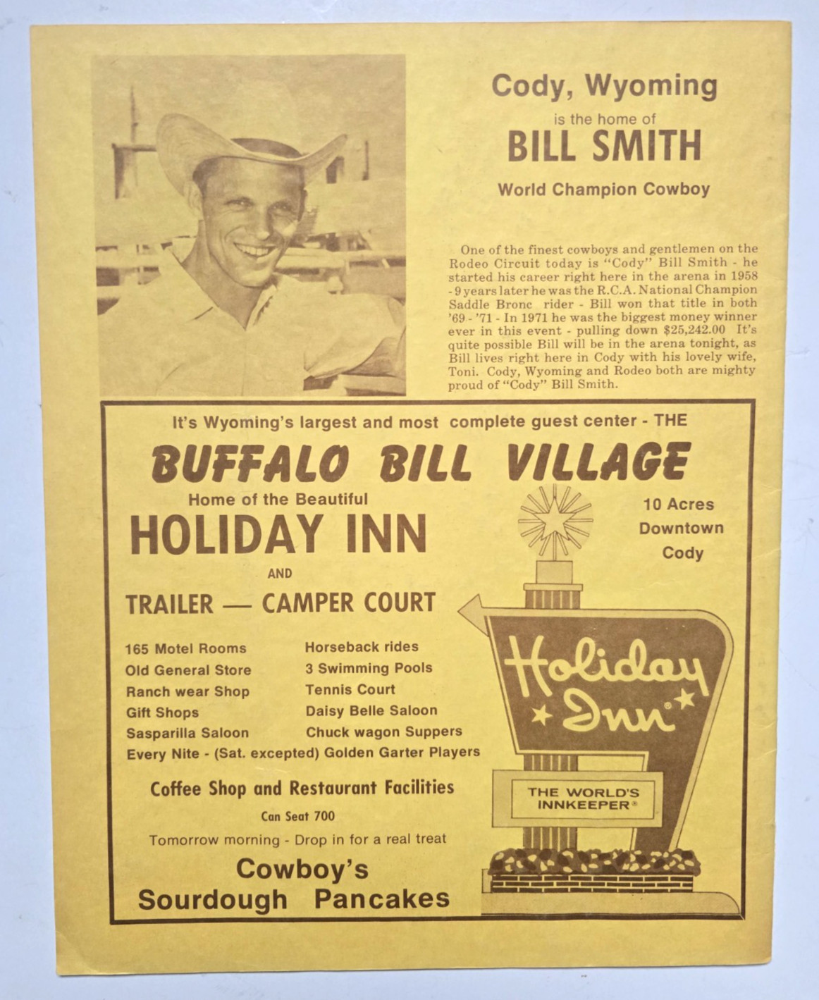 Vintage „Buffalo Bill Cody Nite Rodeo“ Souvenir Western Program Cody, Wyoming WY