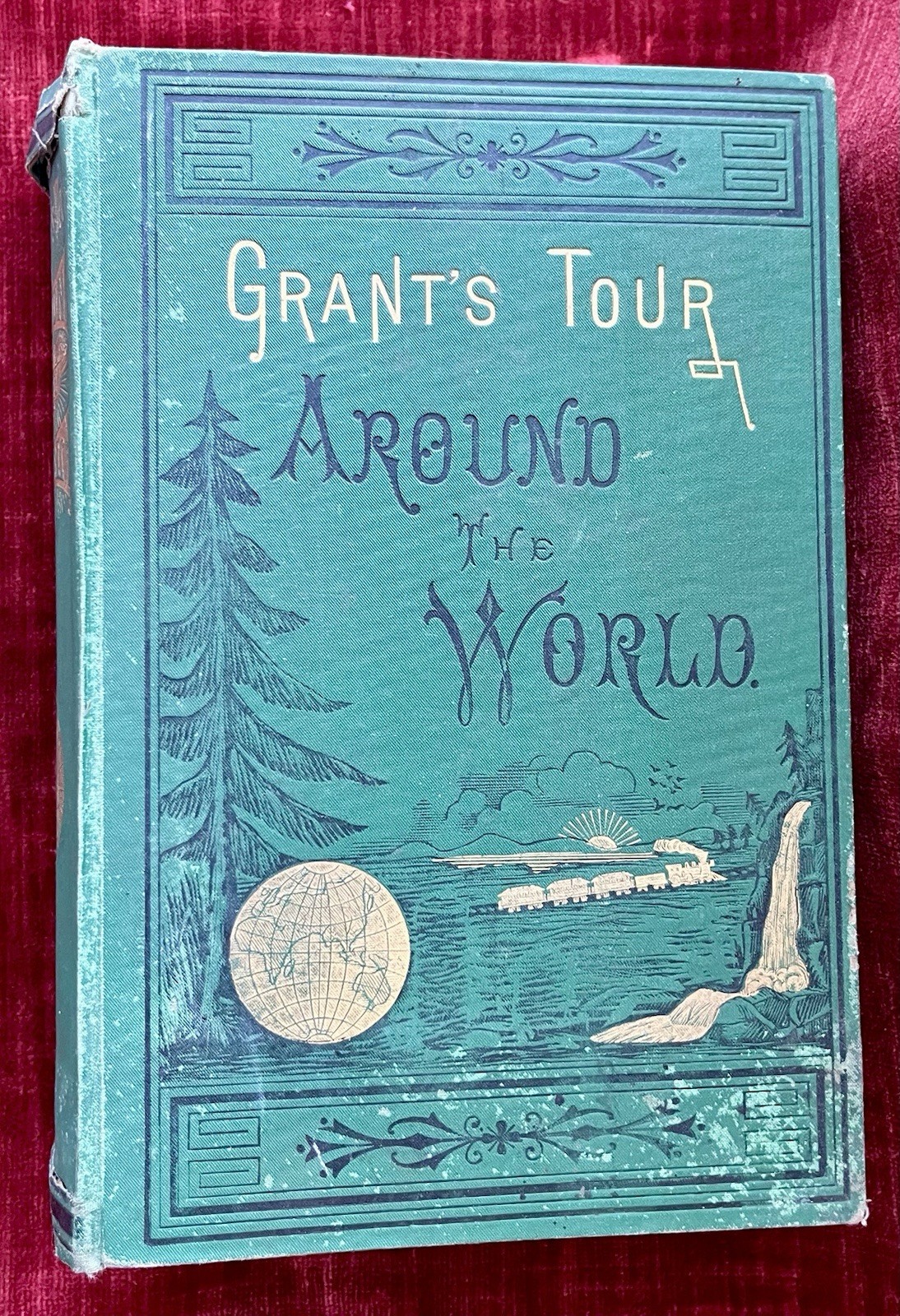Antique 1880 Vintage Book Grant’s Tour Around the World J F Packard Illustrated