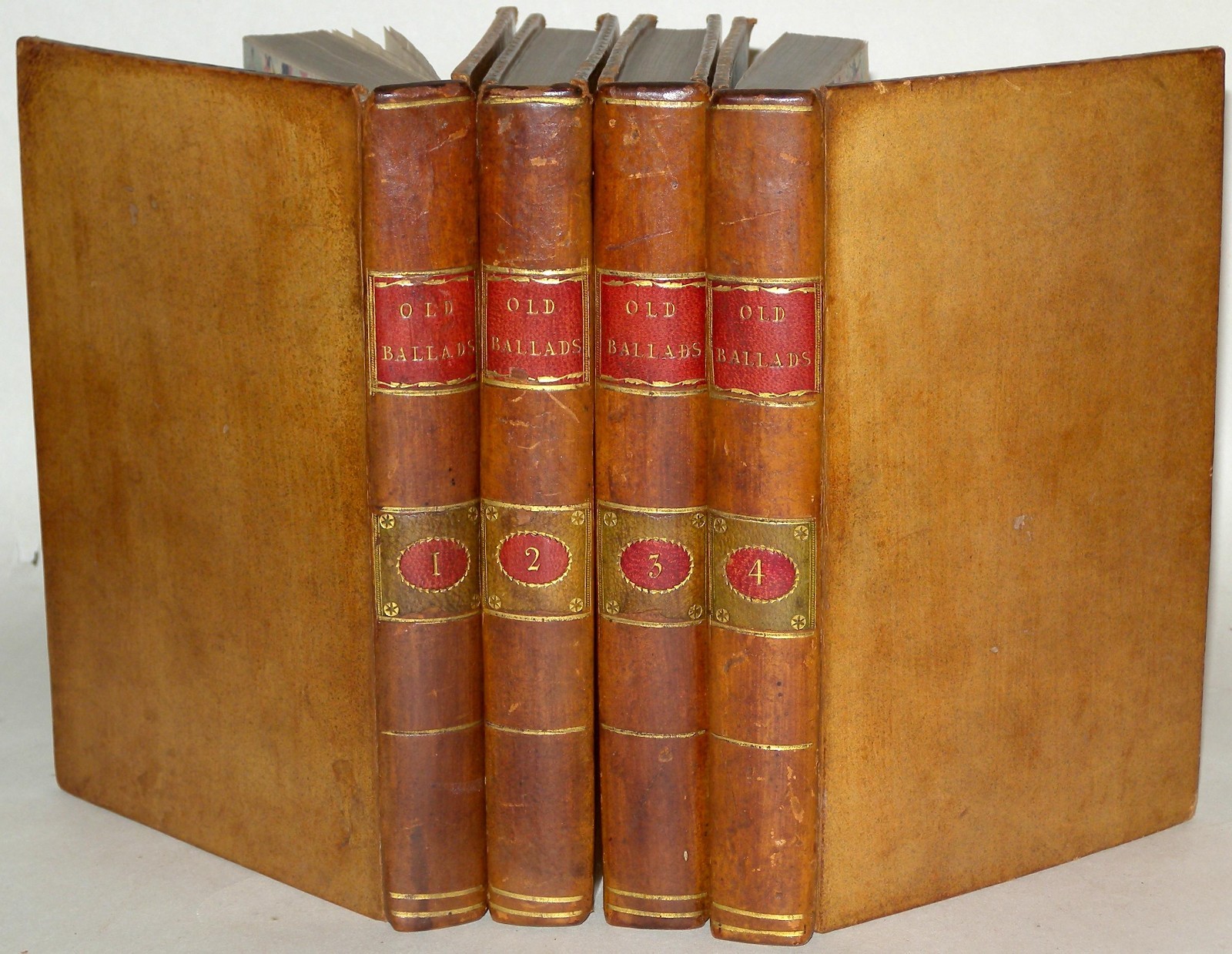 Old Ballads Evans 1784 4 Vol Set Historical Narrative London HB