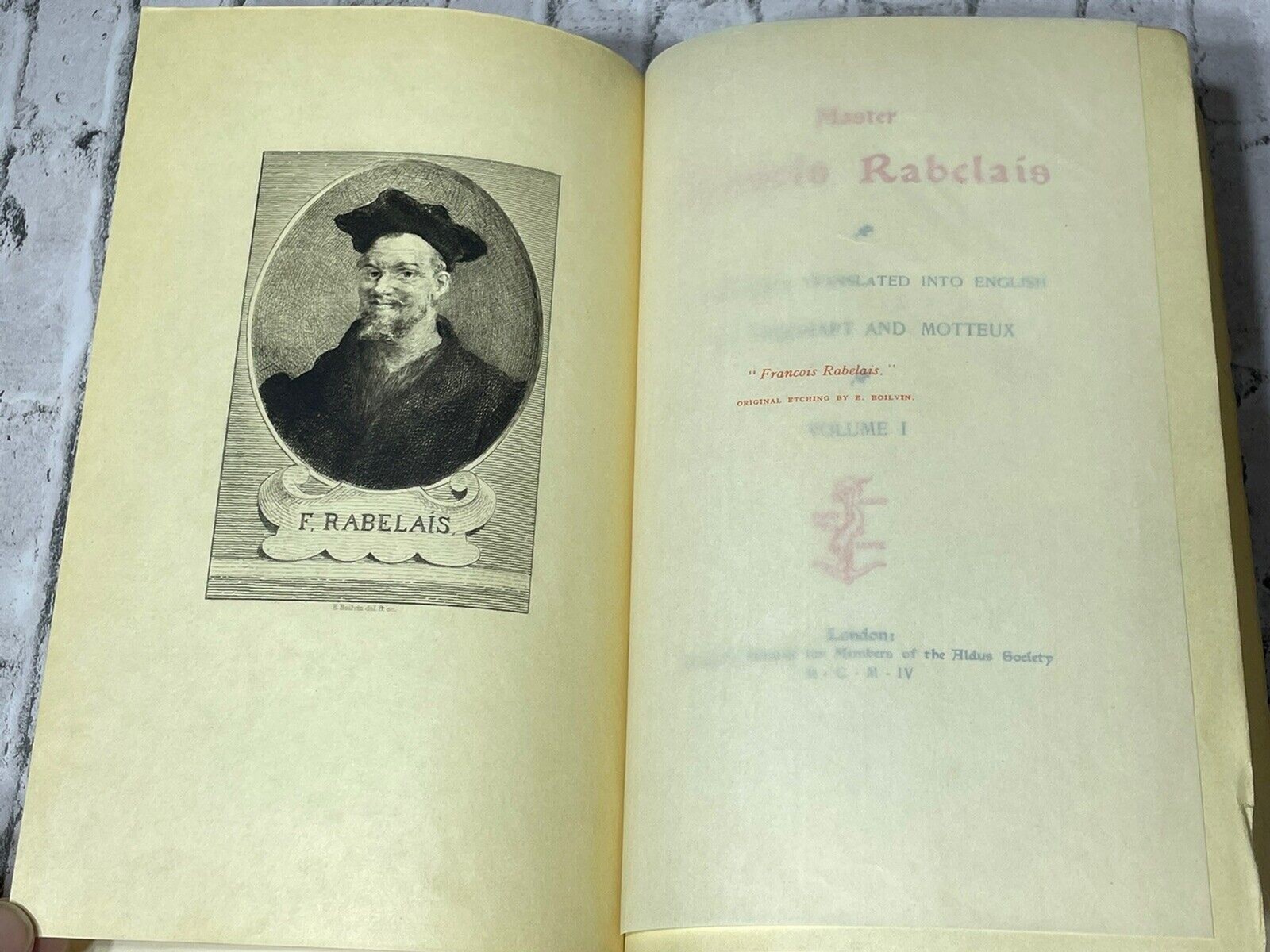 Master Francis Rabelais Urquhart Motteux Vol 1 Florentine Edition 521/1250
