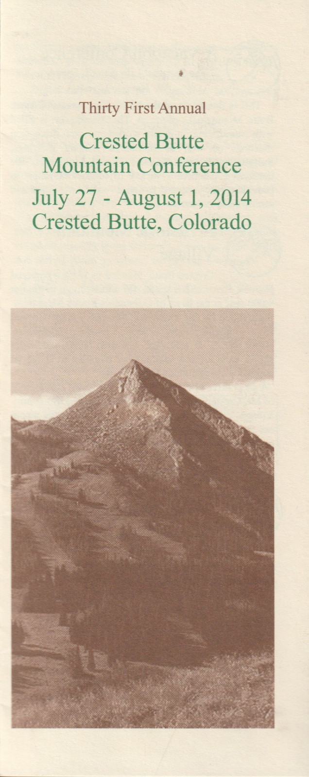 Crested Butte Mountain Conference flyer, Crested Butte, CO, Alcoholics Anonymous