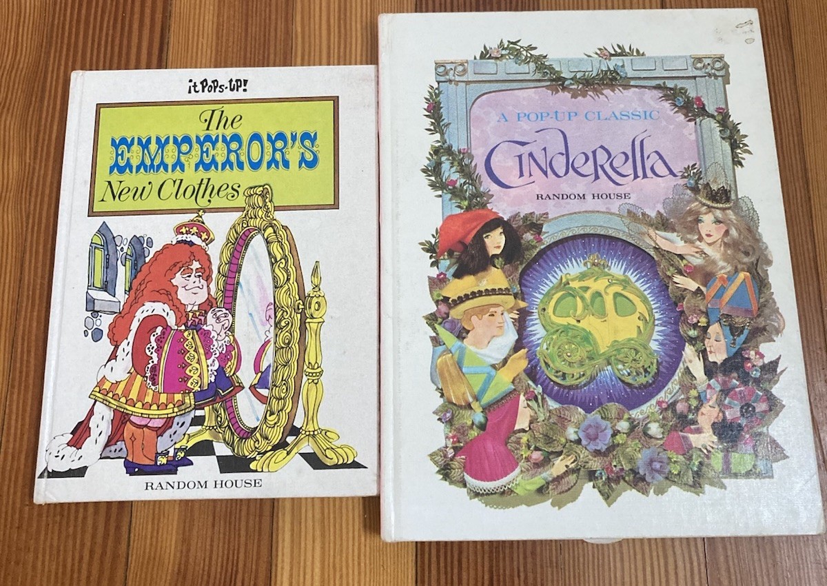 2 Vintage Cinderella Pop-Up Classic Book Random House emperor’s New Clothes RARE
