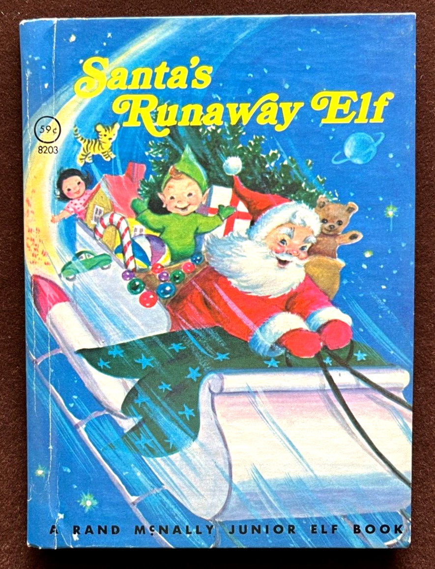 SANTA’S RUNAWAY ELF ~ vintage Rand McNally Junior Elf Book ~ Jean Lewis, 1977 VG