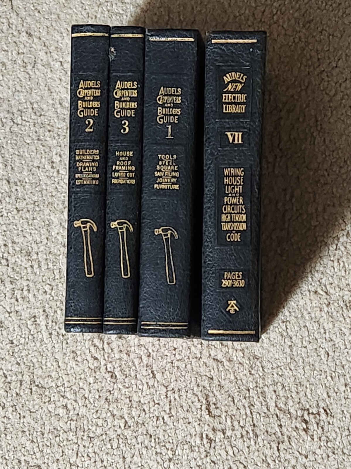 Audel’s Carpenters and Builders Guide Vol 1-3 & uncommon Vol VII – Vintage Book