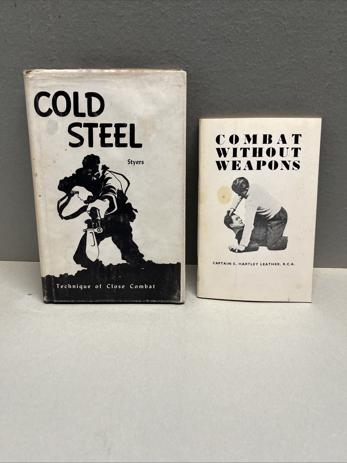 Cold Steel by John Styer, 1974. HC w/DJ. Plus Combat Without Weapons White Sc