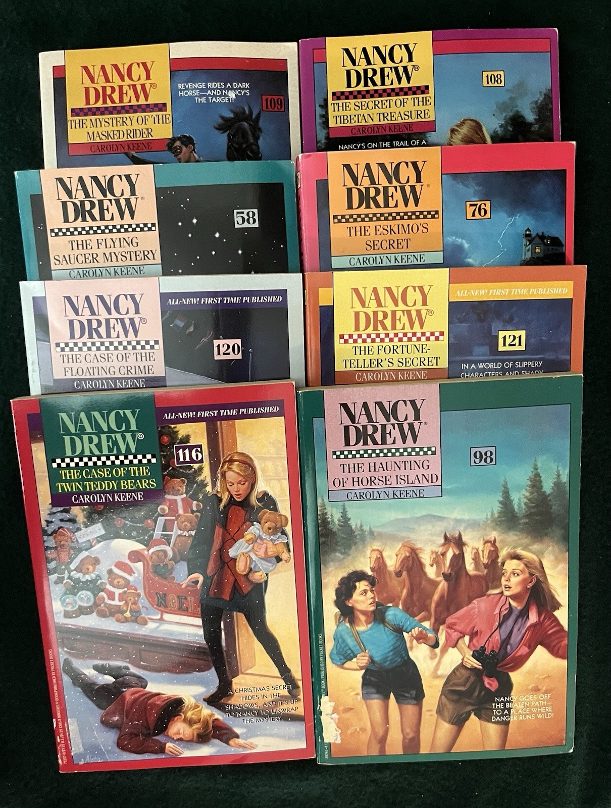 Nancy Drew Vintage PB Books lot of 8 Pub. early 1990s by Minstrel Pocket Books