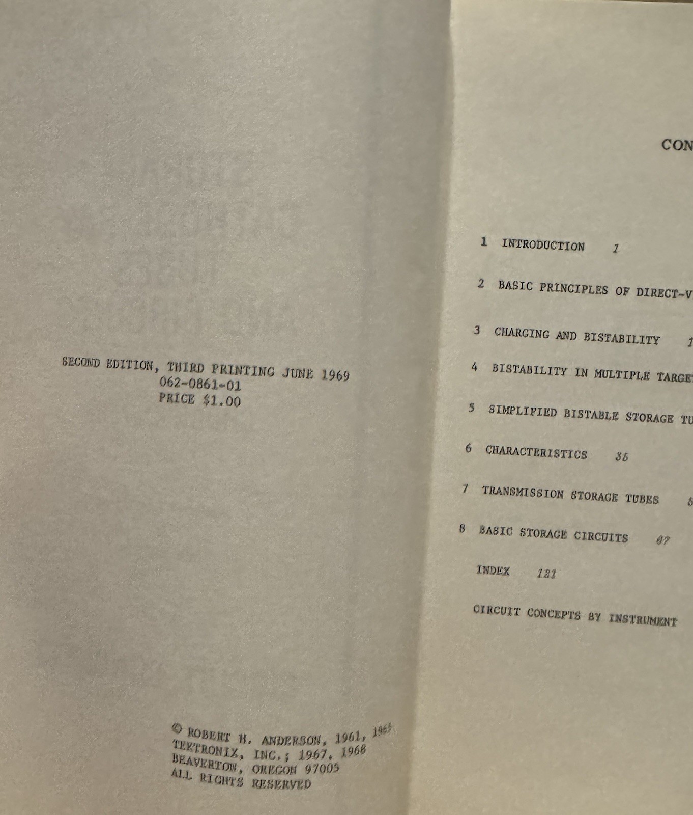 1969 Tektronix Circuit Concepts Storage Cathode-Ray Tubes circuits 6×9 123 Pag