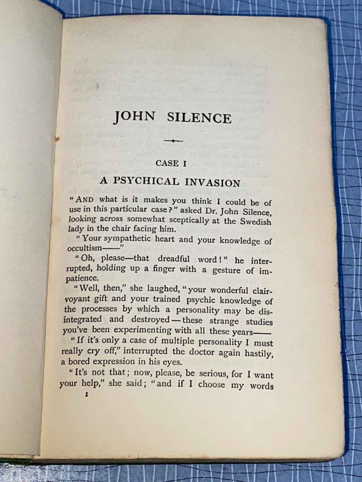 JOHN SILENCE Physician Extraordinary – Algernon Blackwood [Nash 1910 3rd Imp] G+