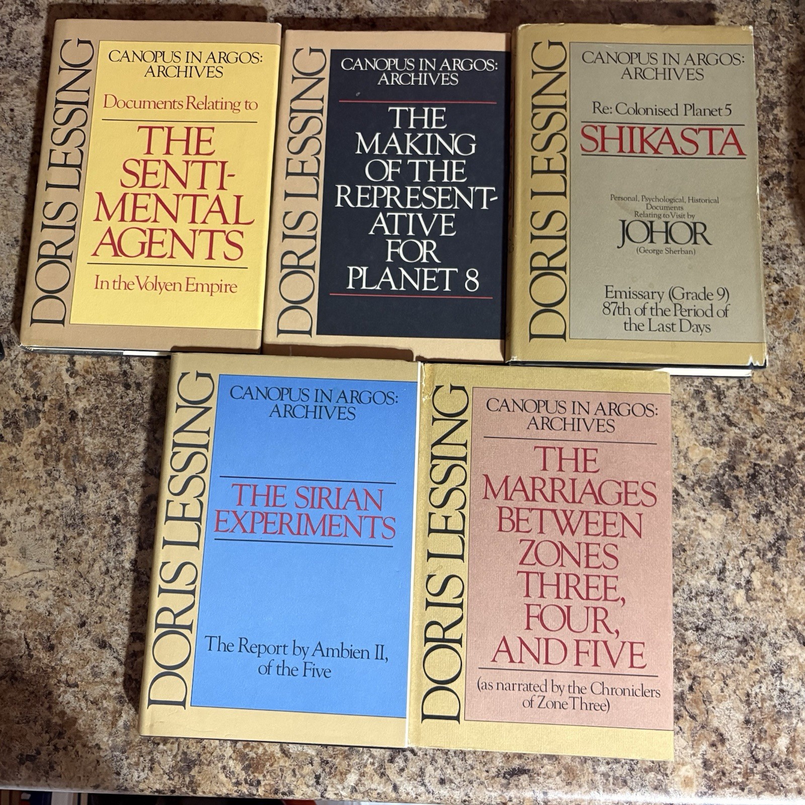 Doris Lessing The Complete Canopus in Argos 5 Volume Set Lot Hardcover Nobel