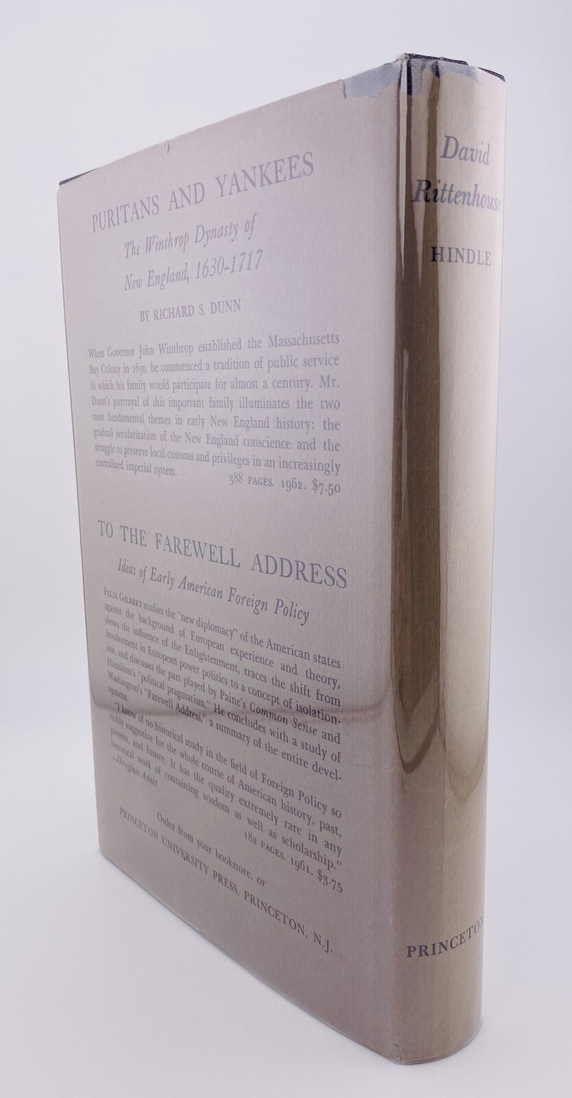 Brooke HINDLE, DAVID RITTENHOUSE, Princeton UP, 1964, HC, Dust Jacket in MYLAR