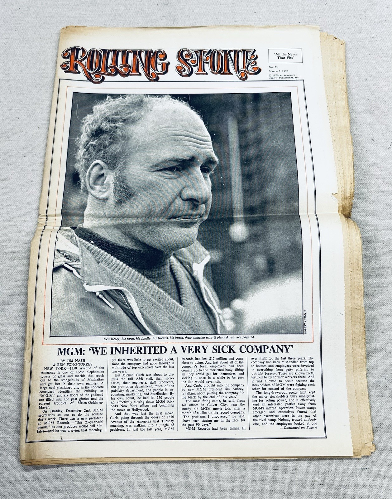 Rolling Stone Magazine #53 Mar 7 1970 Ken Kesey Grateful Dead Cover