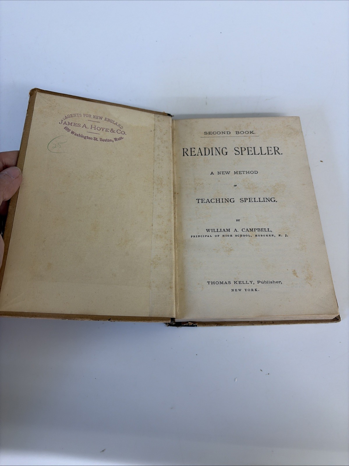 Antique 1887 Reading Speller Second Book William A Campbell Thomas Kelly