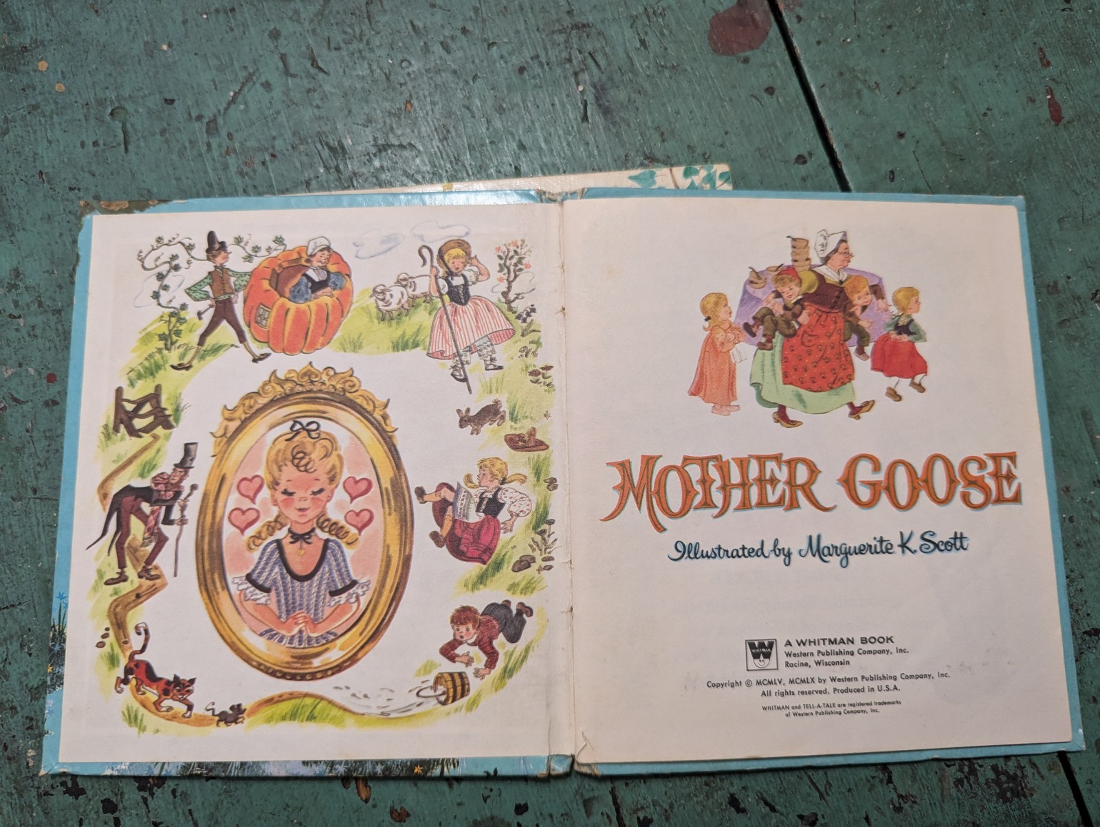 Whitman Tell-A-Tale Books Lot of 2 Vtg Children Books Mother Goose & Tree House