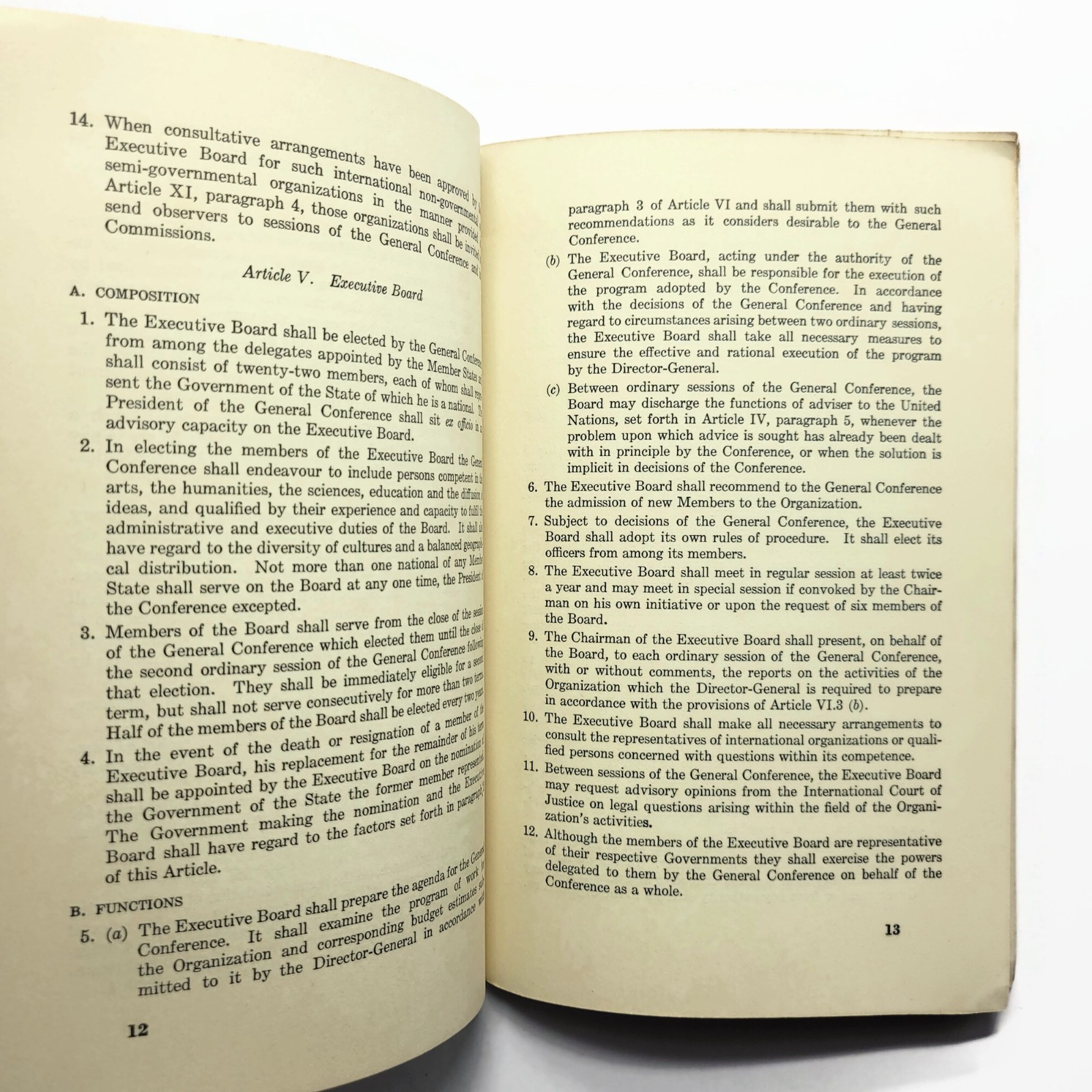 1956 UNESCO Basic Documents 4th Edition U.S. National Commission Dept of State