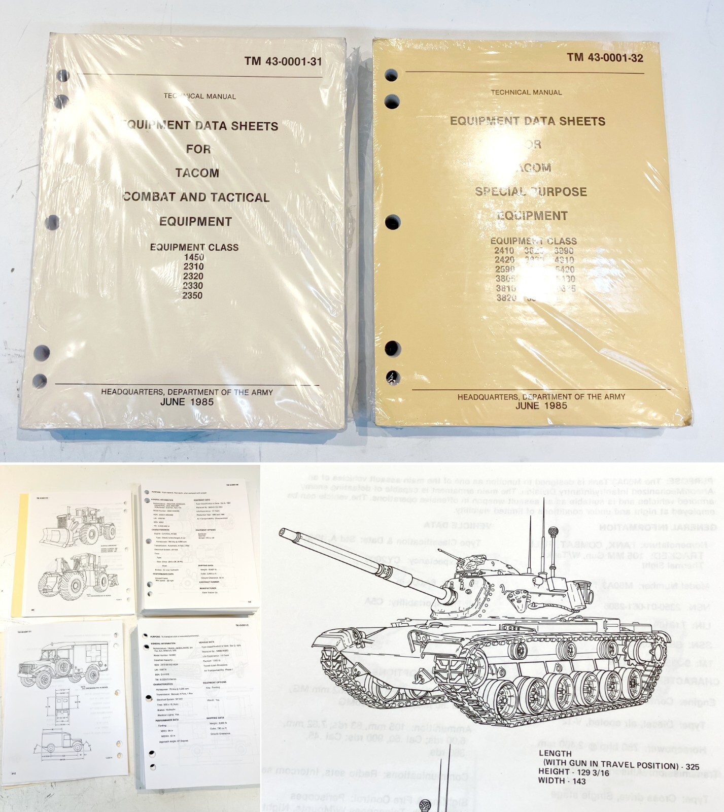 LOT #23.1 ~ 2 technical manuals VOL 1 & 2 TM 43-0001-31, TM 43-0001-32 (one set)