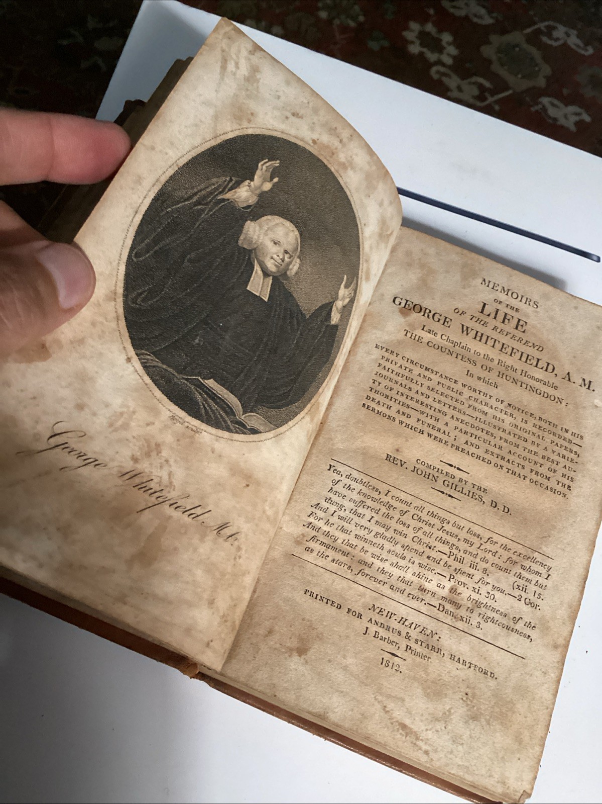 Antique 1812 Memoirs of the Life of George Whitefield Book