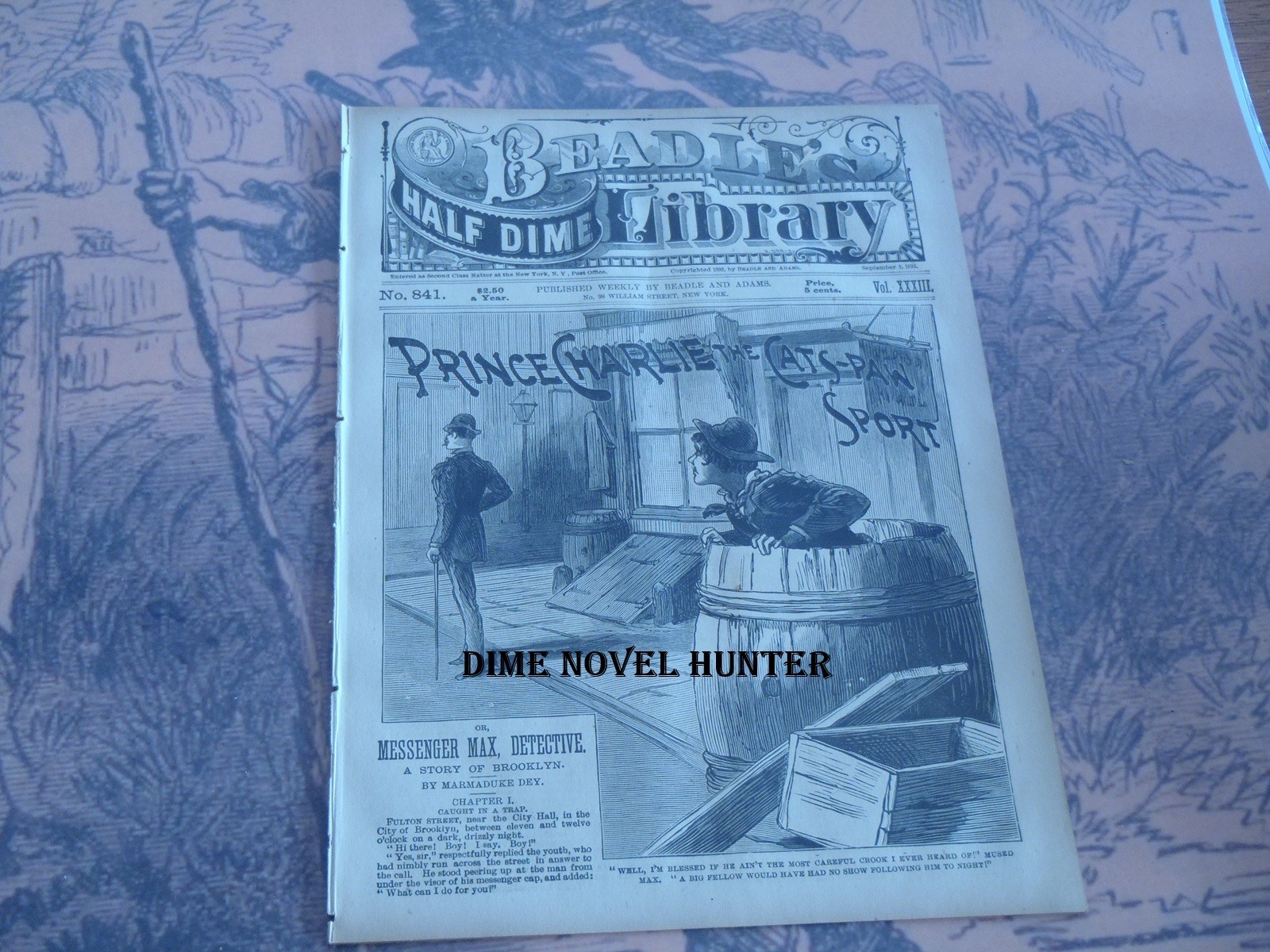 BROOKLYN NEW YORK DETECTIVE STORY BEADLES HALF DIME LIBRARY #841 1893 DIME NOVEL