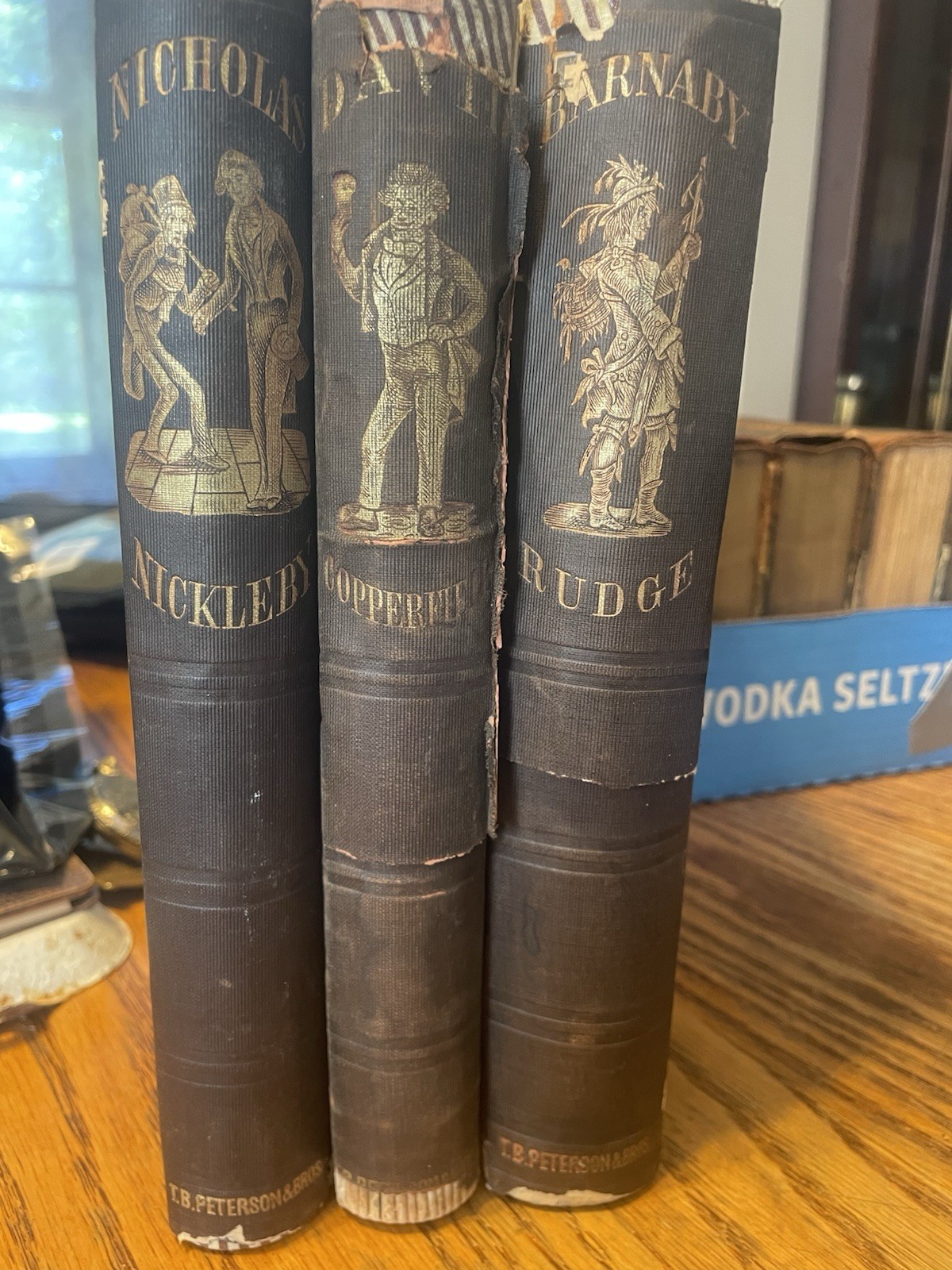 Antique Charles Dickens 3 Vols Nicholas Nickleby Barnaby Rudge David Copperfield