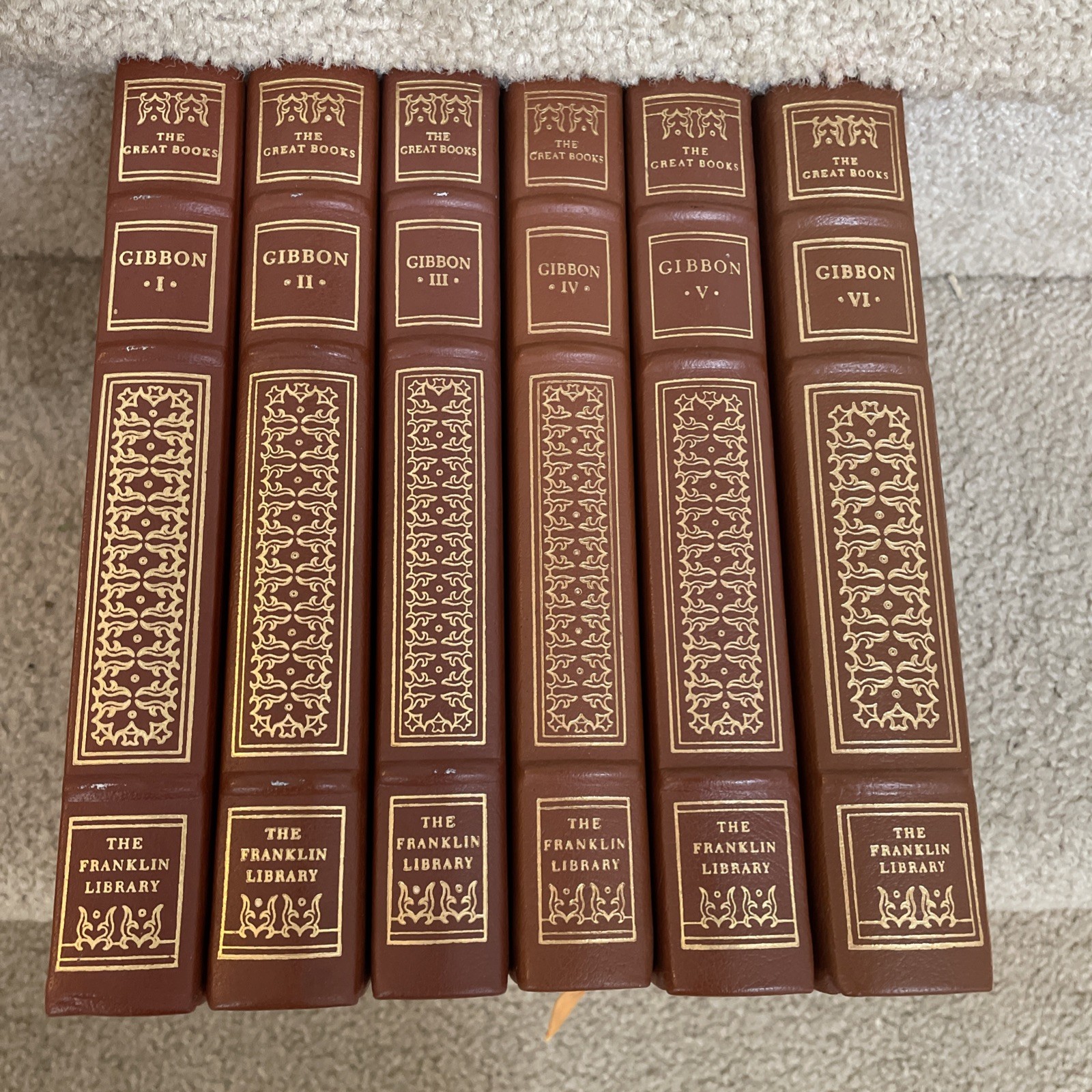 Franklin Library 25th Anniversary Great Books Gibbon 6 vol NEAR MINT FW