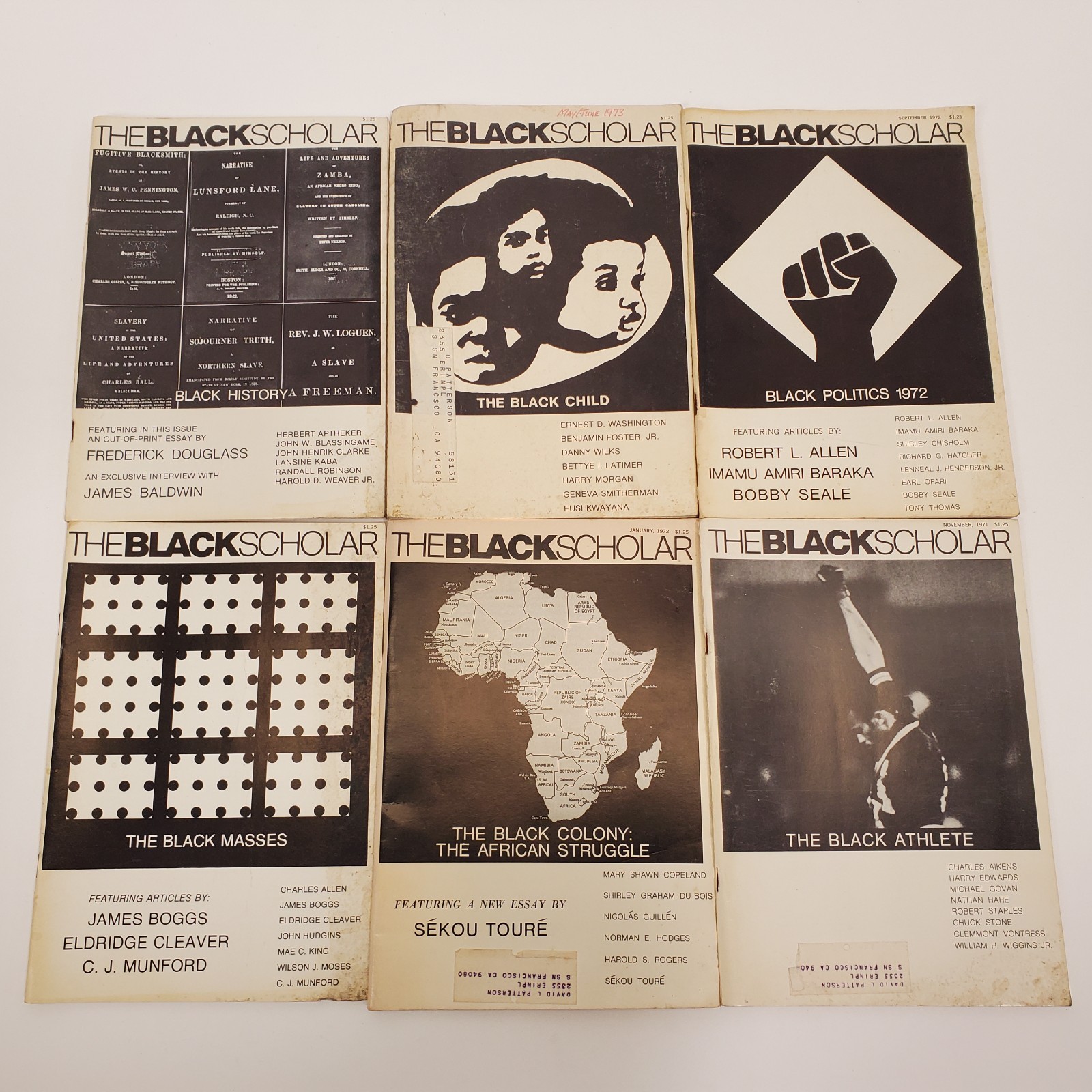Vintage The Black Scholar Journal Lot (6) 1971-74 Black Studies Politics Culture