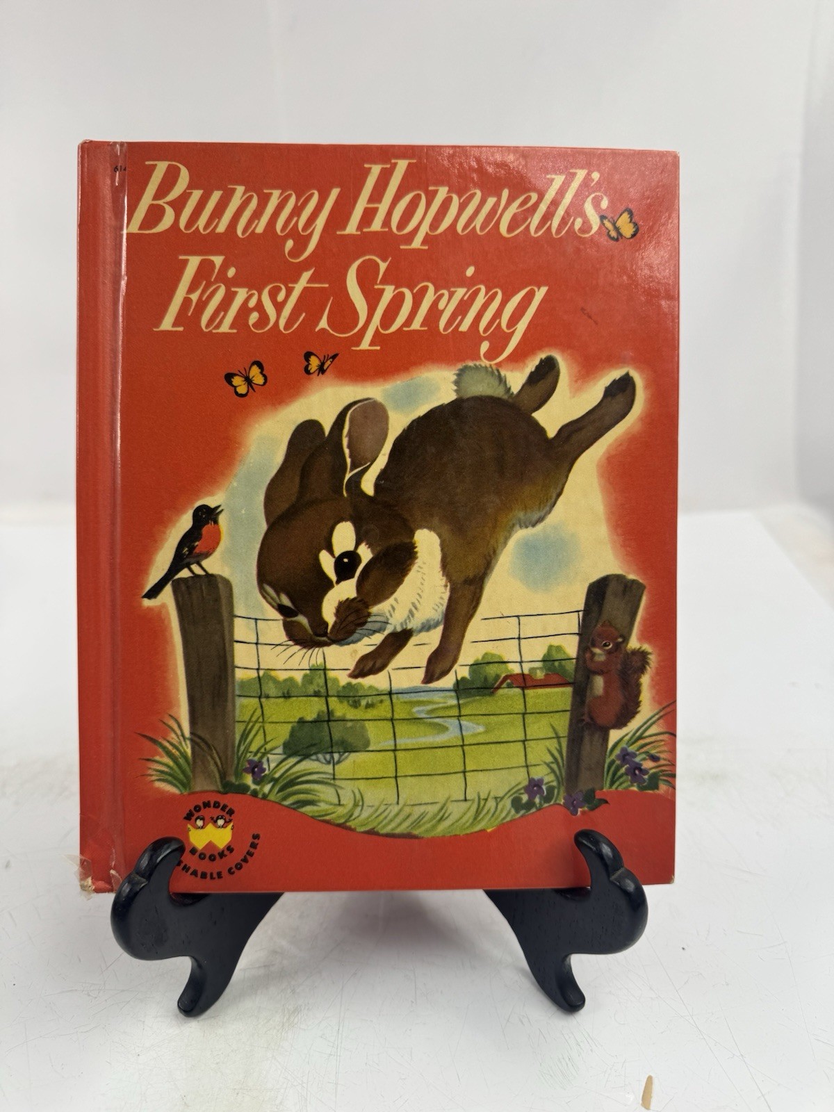 1954 BUNNY HOPWELL’S FIRST SPRING by Jean Spritz : Wonder Books vintage Children