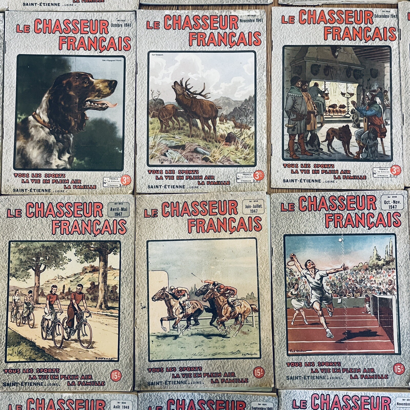 49 x Le Chasseur Français Magazines 1938-1951 WW2 French Hunting Sporting Bundle