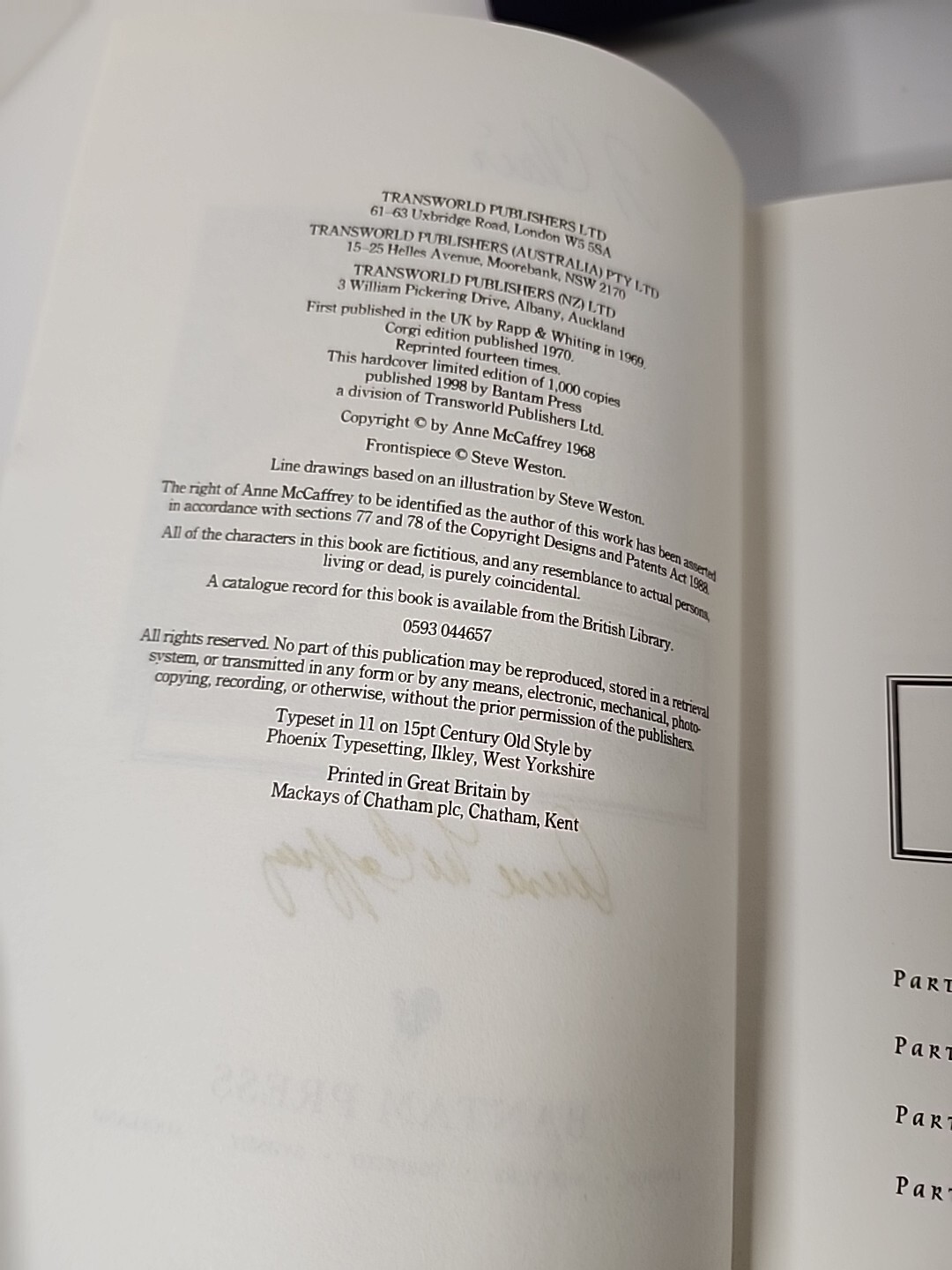 Anne McCaffrey DRAGONFLIGHT Signed 30th Anniversary SPECIAL EDITION HC Slipcover