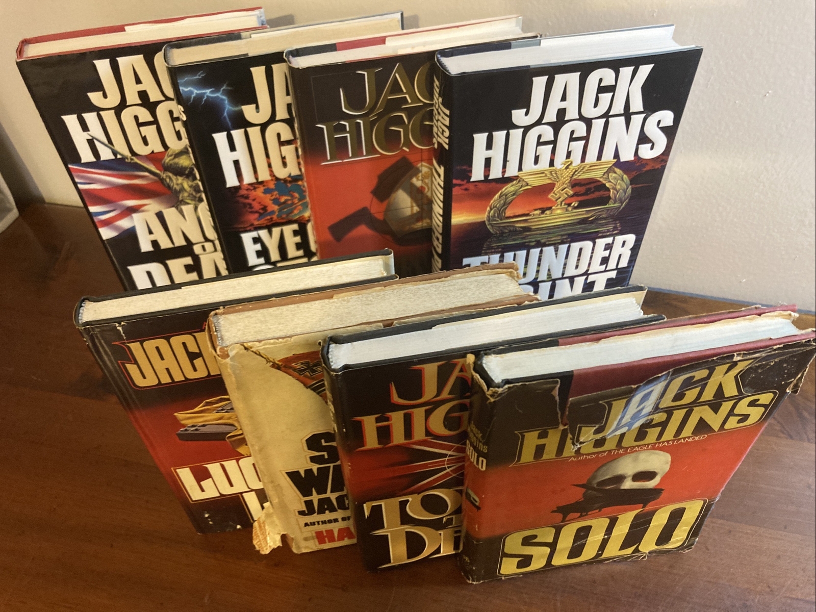 Lot Of 8 Jack Higgins Hardcover Books With DJ Some 1st Print action adventure