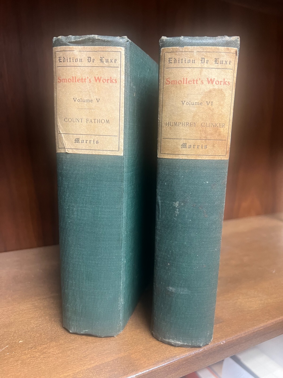 THE WORKS OF TOBIAS SMOLLETT Vol’s 5 and 6, St. Edmunds Edition De Luxe, 1902