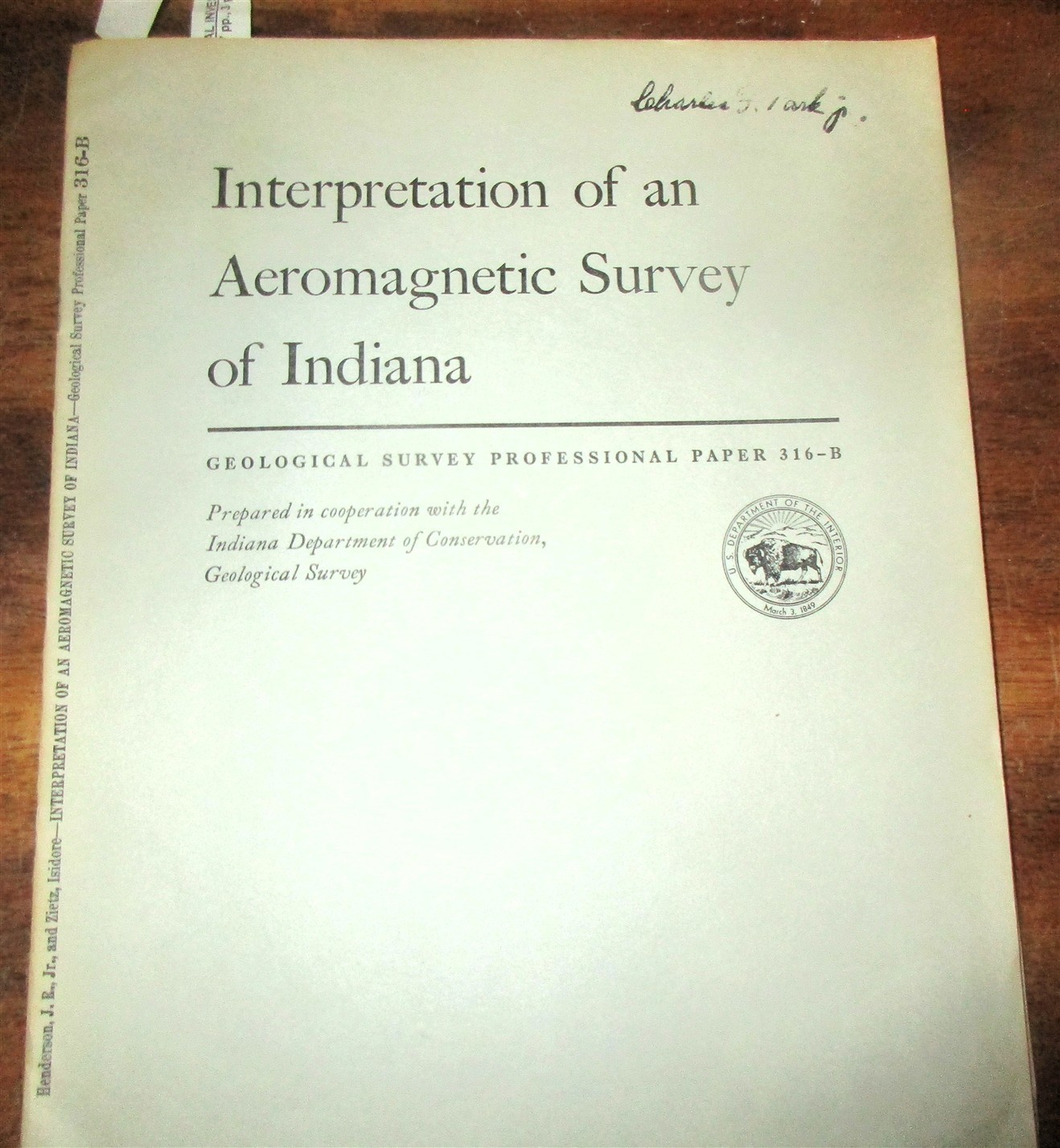 GEOLOGY STRUCTURE TECTONICS INDIANA BASEMENT ROCKS AEROMAGENTIC SURVEY W/ MAP