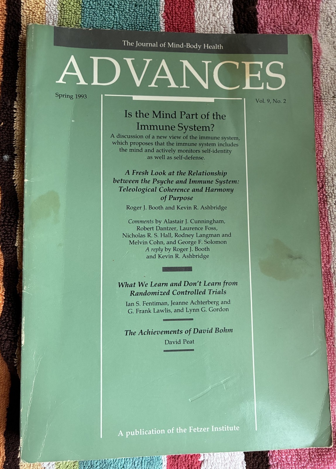 Vintage: ADVANCES The Journal of Mind-Body Health Spring 1993 Vol. 9, No. 2
