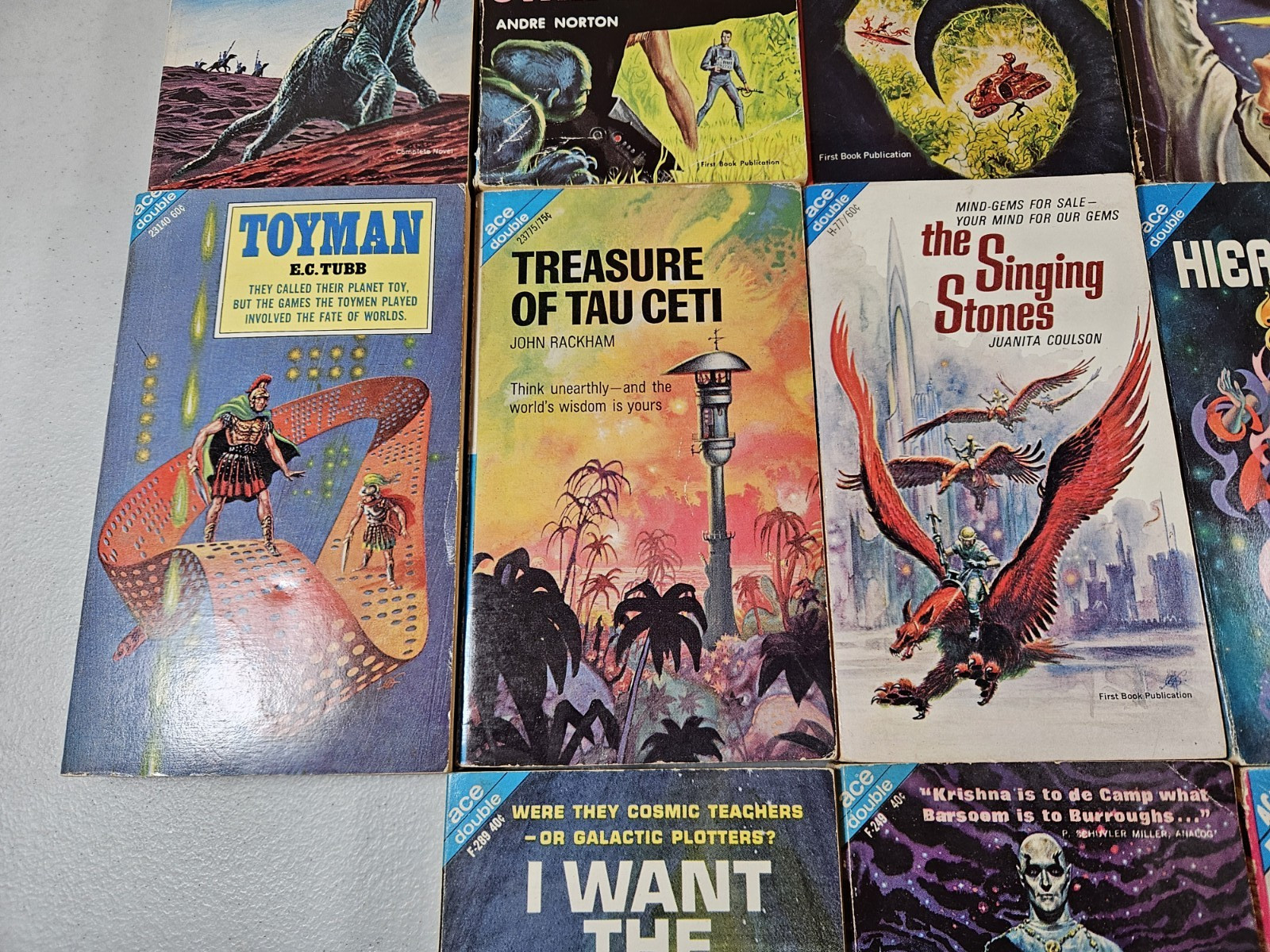 Lot of 13 Vintage Ace Double Novels Science Fiction Paperback Books