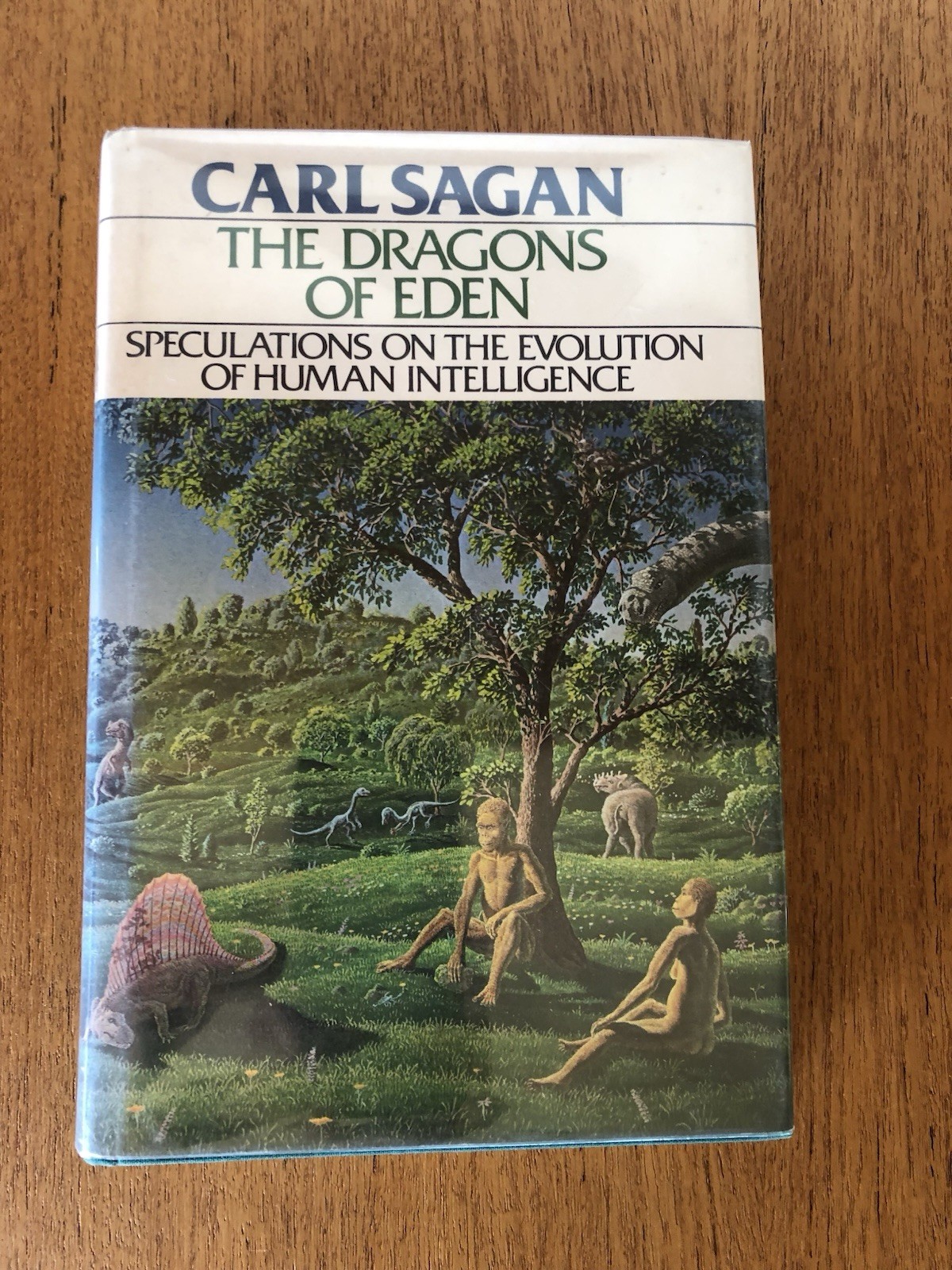 RARE! The Dragons of Eden by Carl Sagan (1977, Hardcover) w/ DJ. VG Condition