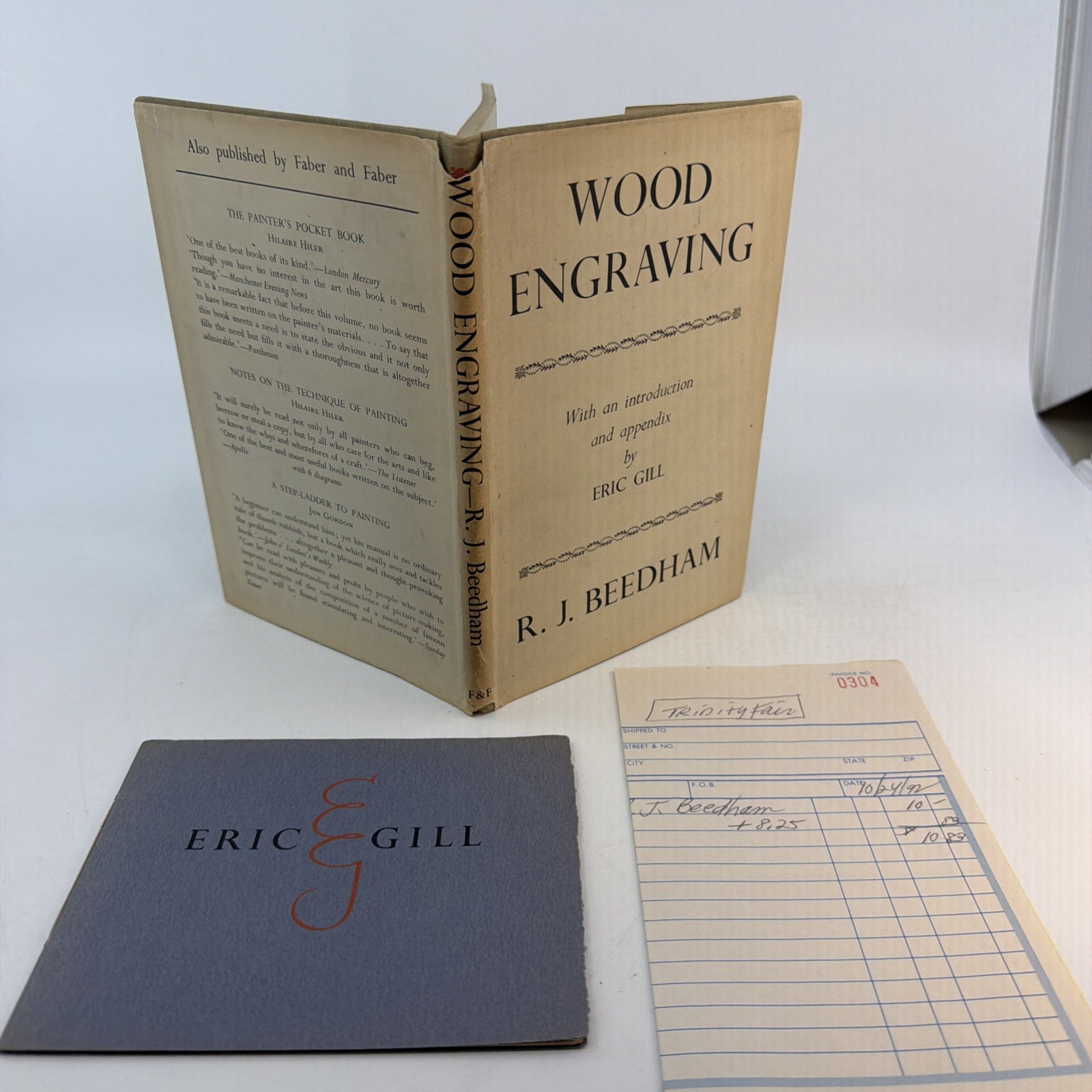 Wood Engraving R J Beedham Eric Gill 1948 7th Ed DJ + Gill Brochure (AE138)