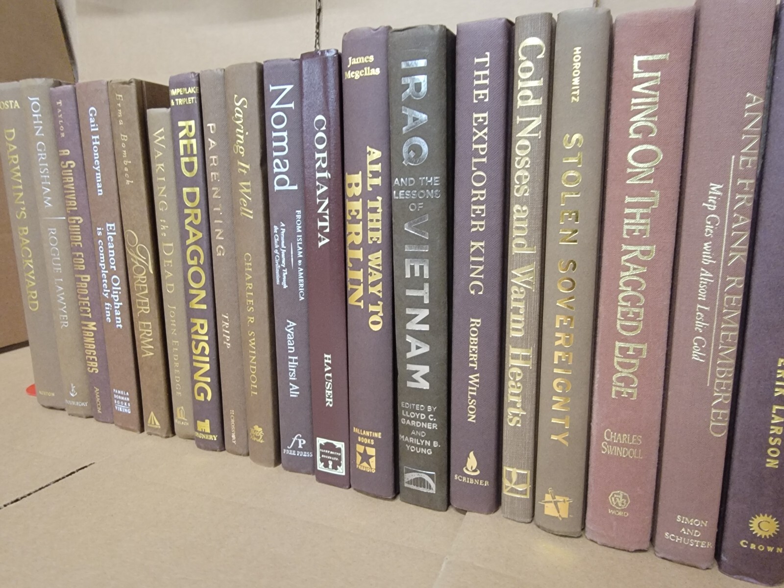 Lot of 6 Hardcover BROWN Shades Mix Books for Staging Prop Decor Modern Design