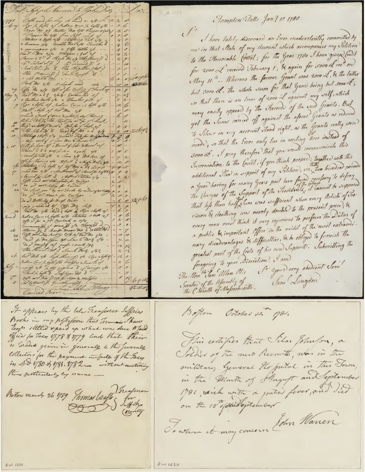 22 Post American Revolutionary War of Independence Manuscripts (1784-1802) DVD