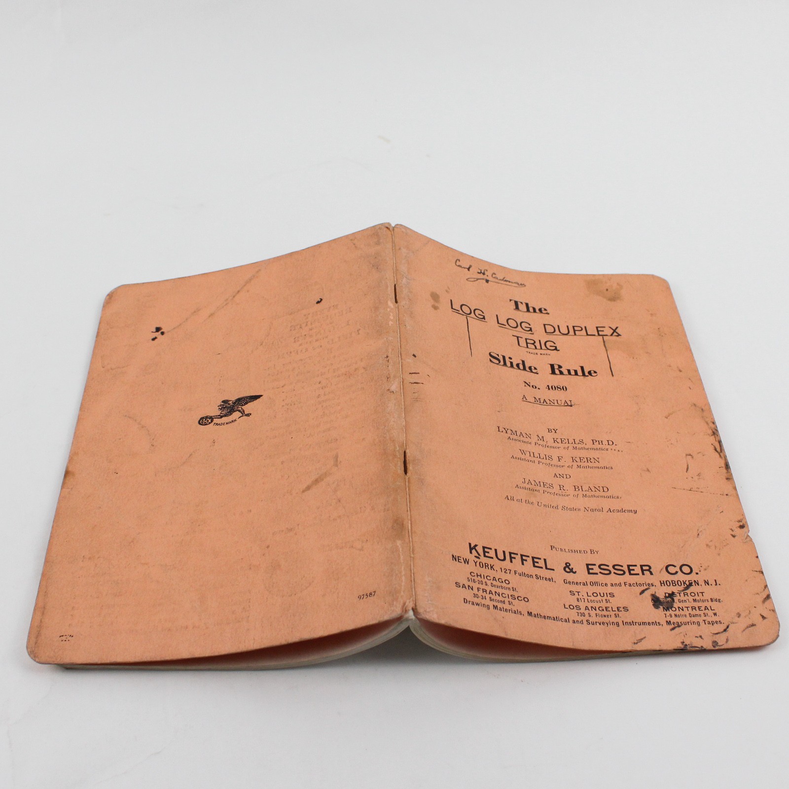 The Log Log Duplex Trig Slide Rule Manual #4080 1939 Paperback Illustrated