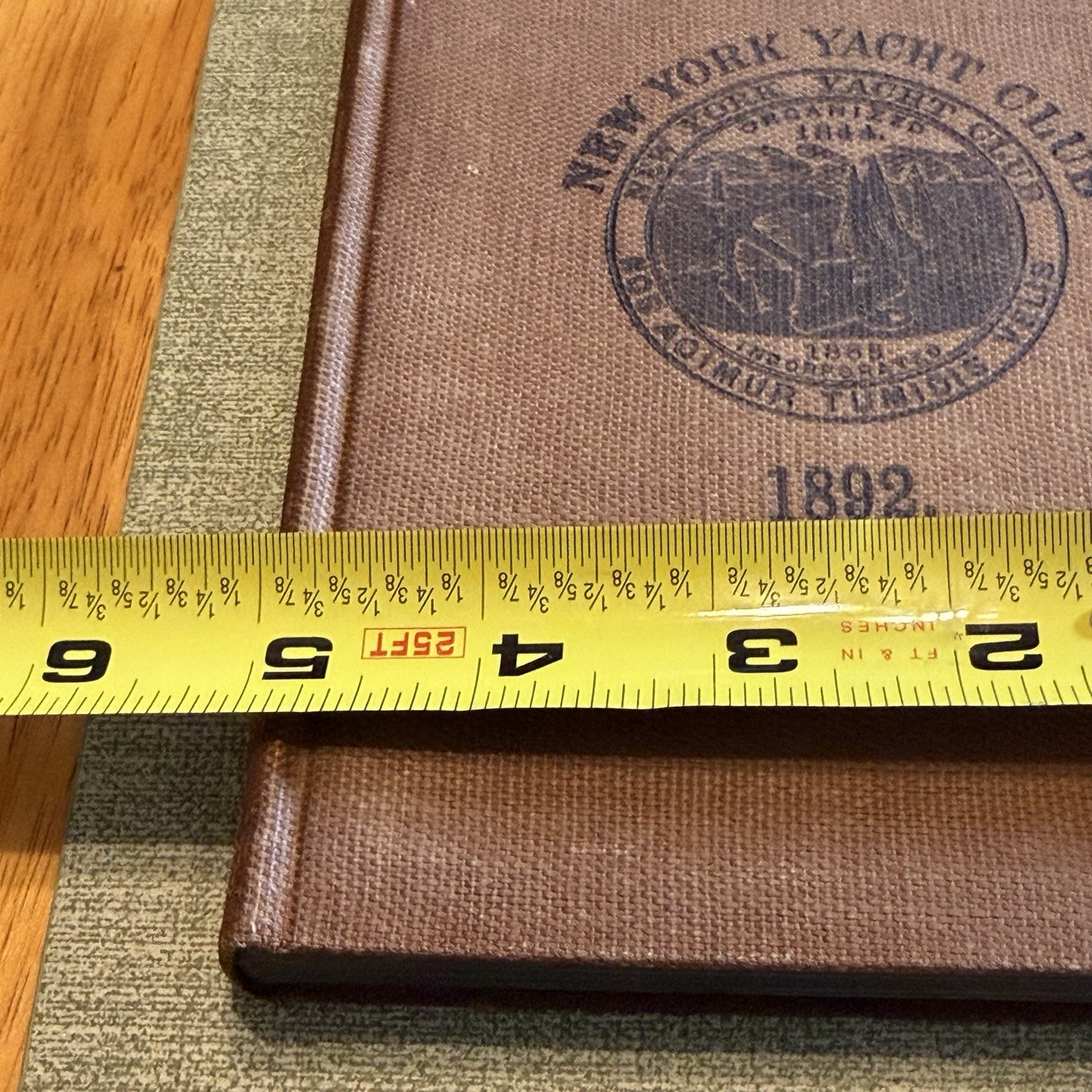 Antique 1892 New York Yacht Club Book Flag Lithographs Maritime Guilded Age