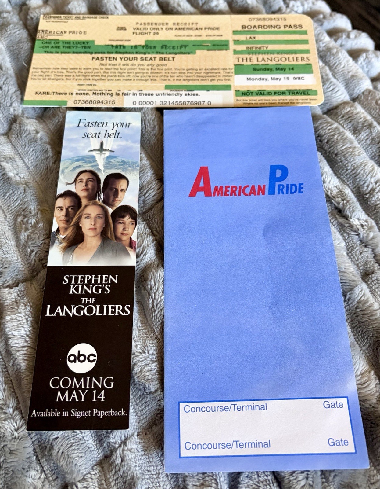 Rare Promo Boarding Pass Flight 29 American Pride Langoliers Stephen King ABC