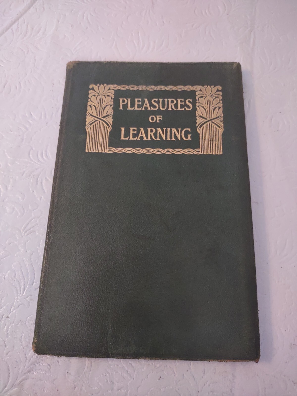Pleasures of Learning by John Ruskin Hard Cover Green Leather 28 Pages No Date