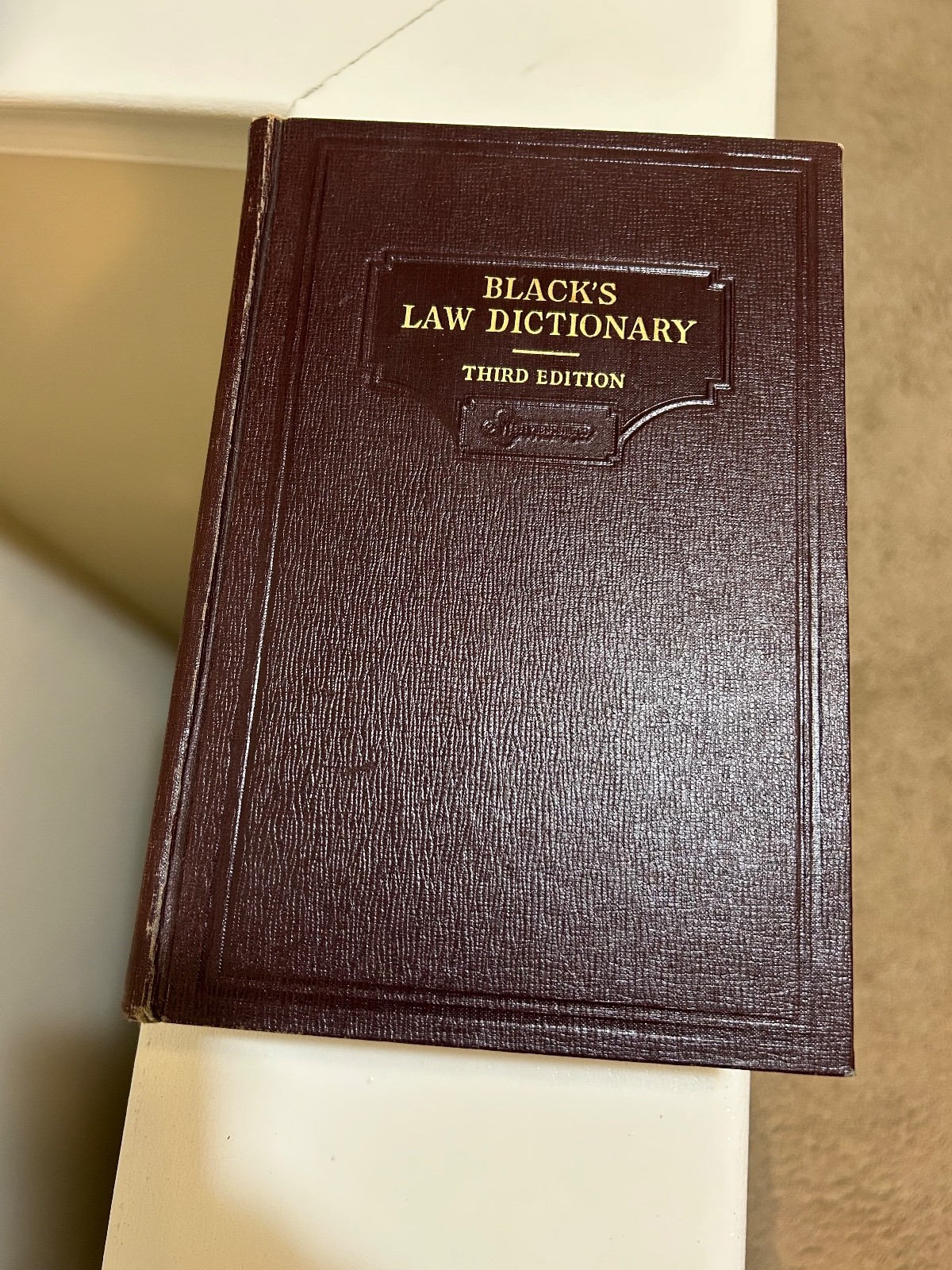 Black’s Law Dictionary Third Edition Hard Back 1933 West Publishing Co Law & Gov