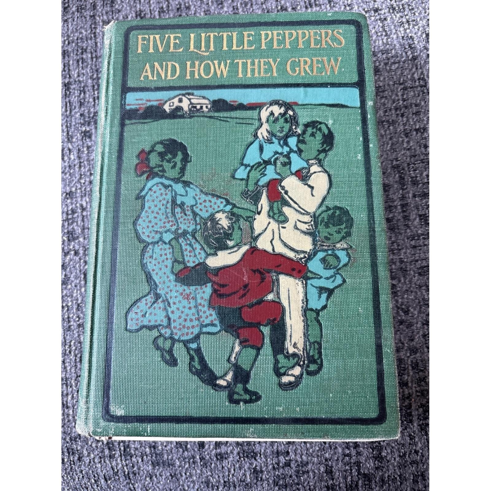 7 Vintage Five Little Peppers Books Margaret Sidney Green Hardcover Set 1909
