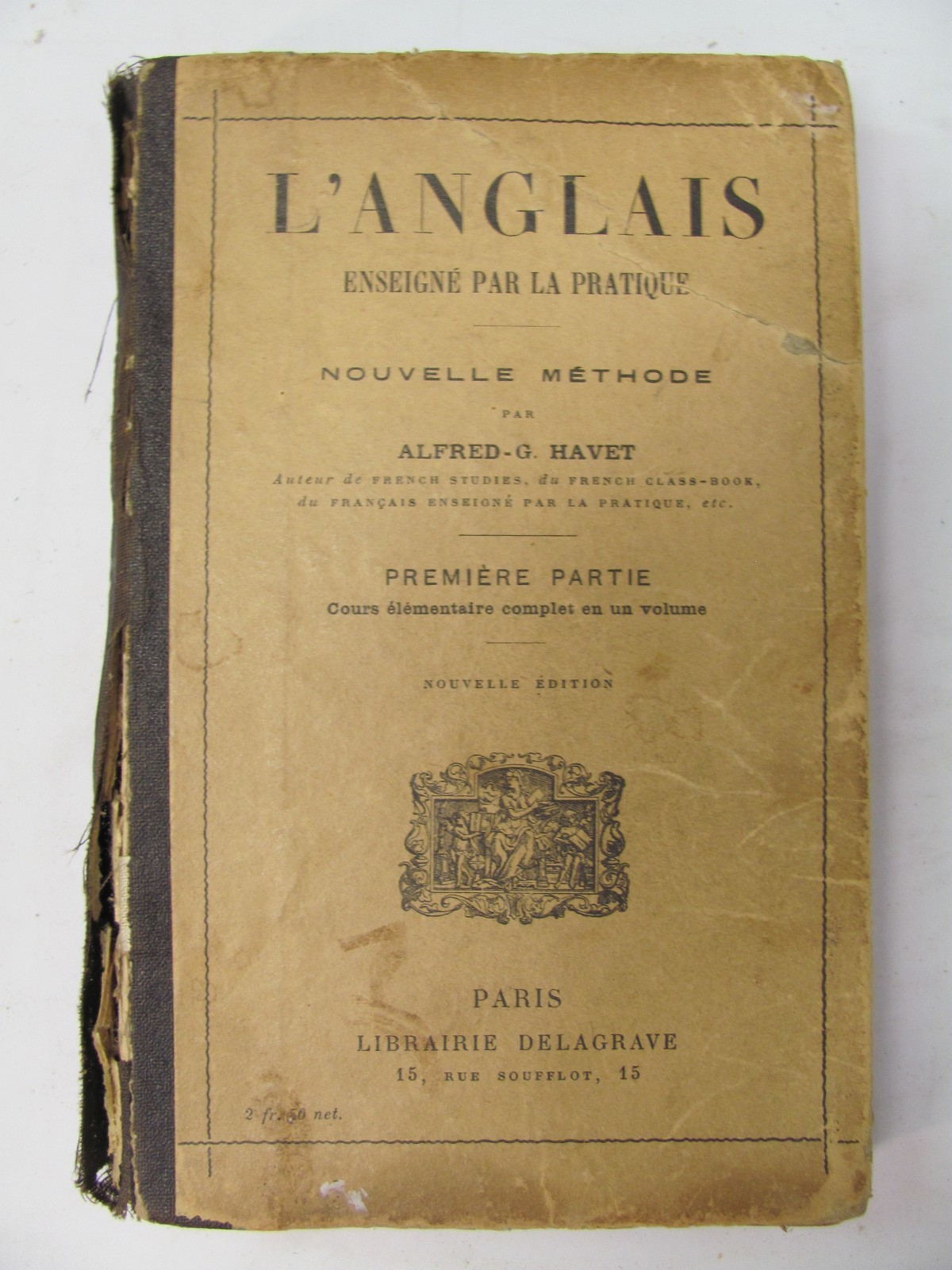 L’anglais, Alfred Havet, 1918 French to English instruction, FREE SHIPPING