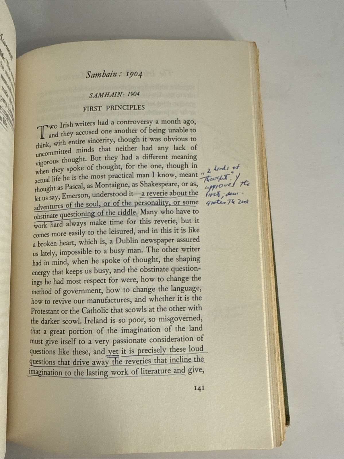 Explorations W. B. Yeats 1962 First Edition HC