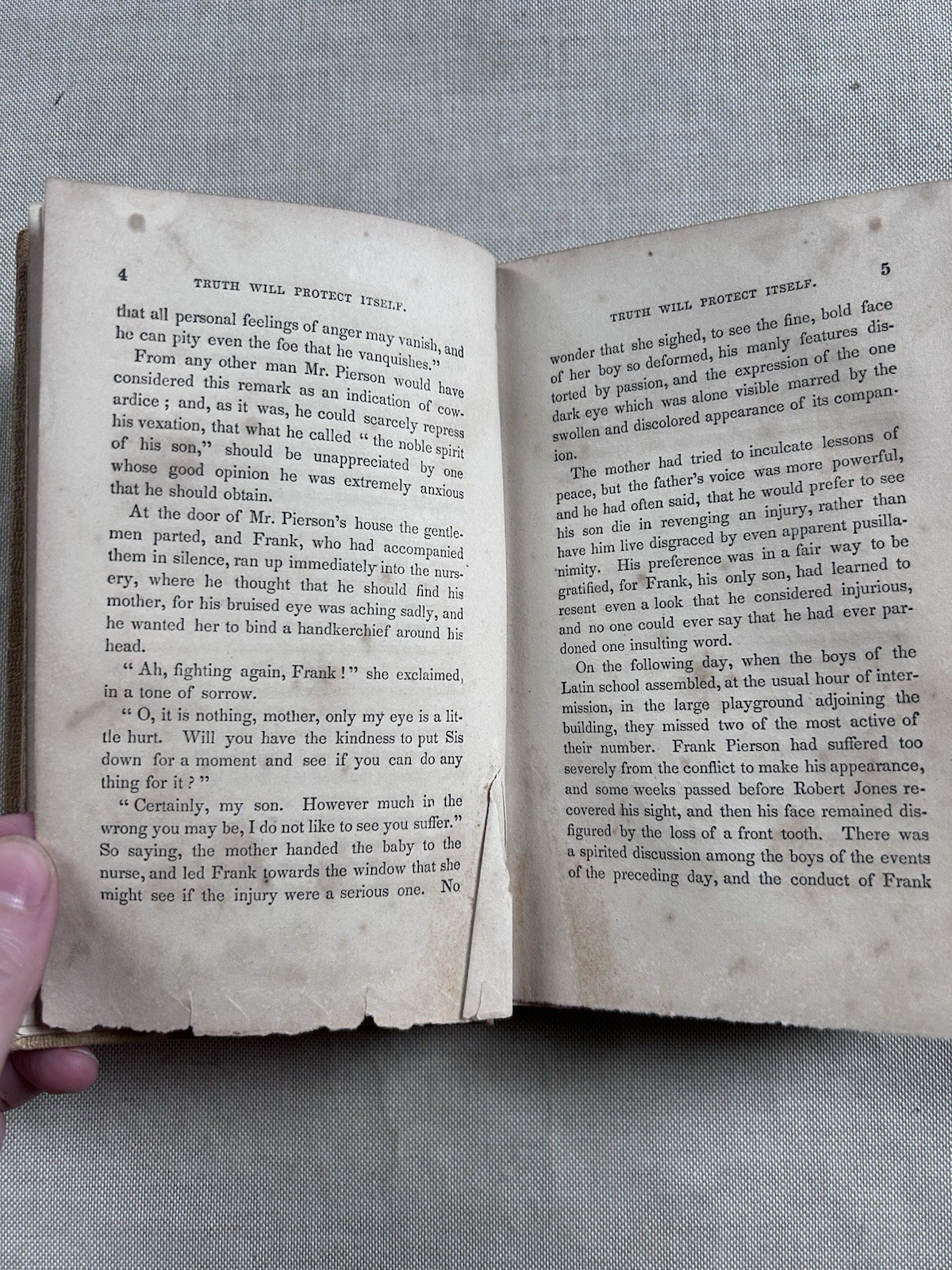 1857 (Hand-Colored Frontispiece) BOY OF SPIRIT Juvenile Library Antique Kid Book